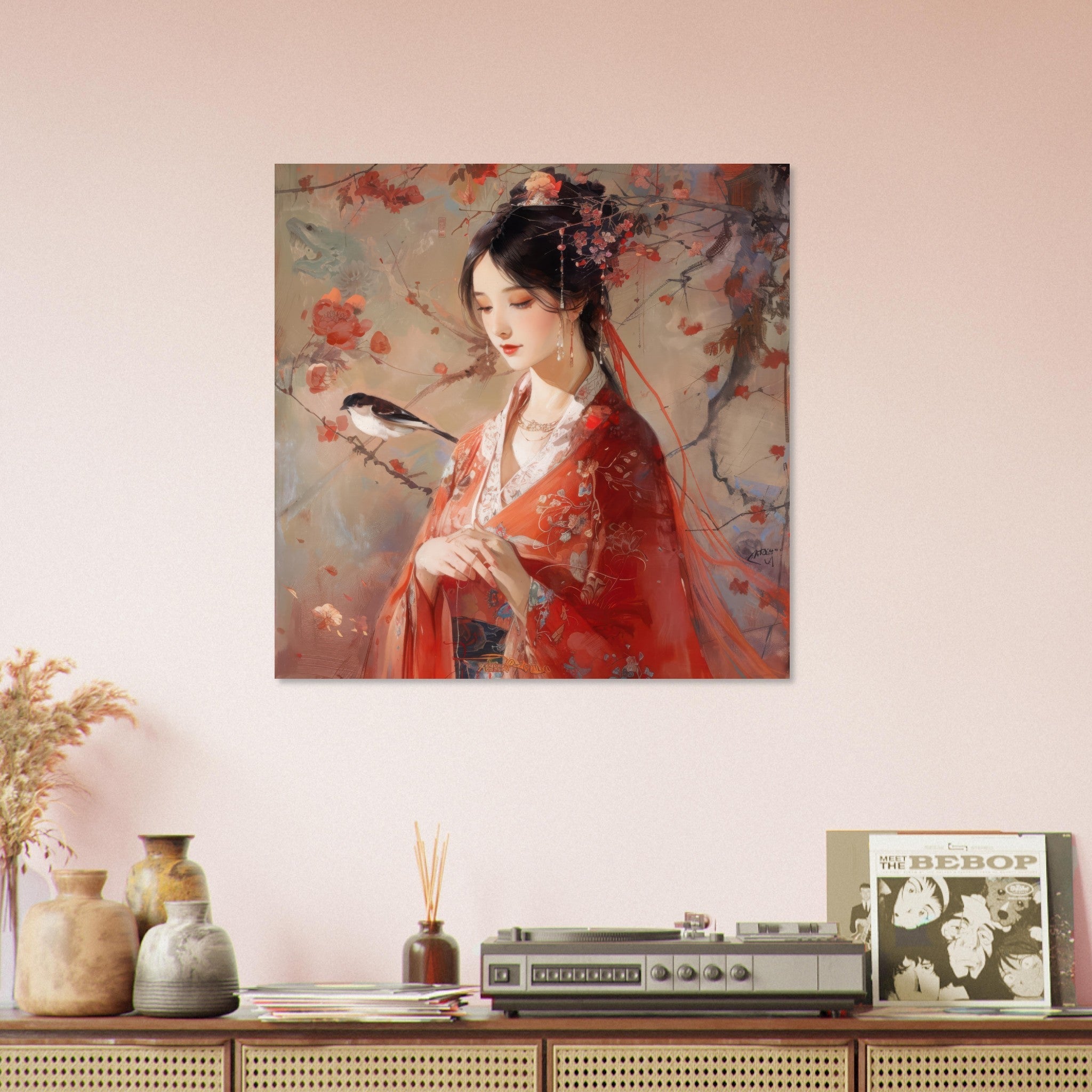 Fine Art Poster Square - Romanticism art style old culture of China 2 - Shop Ai Art WebShop - Digital Art online Store