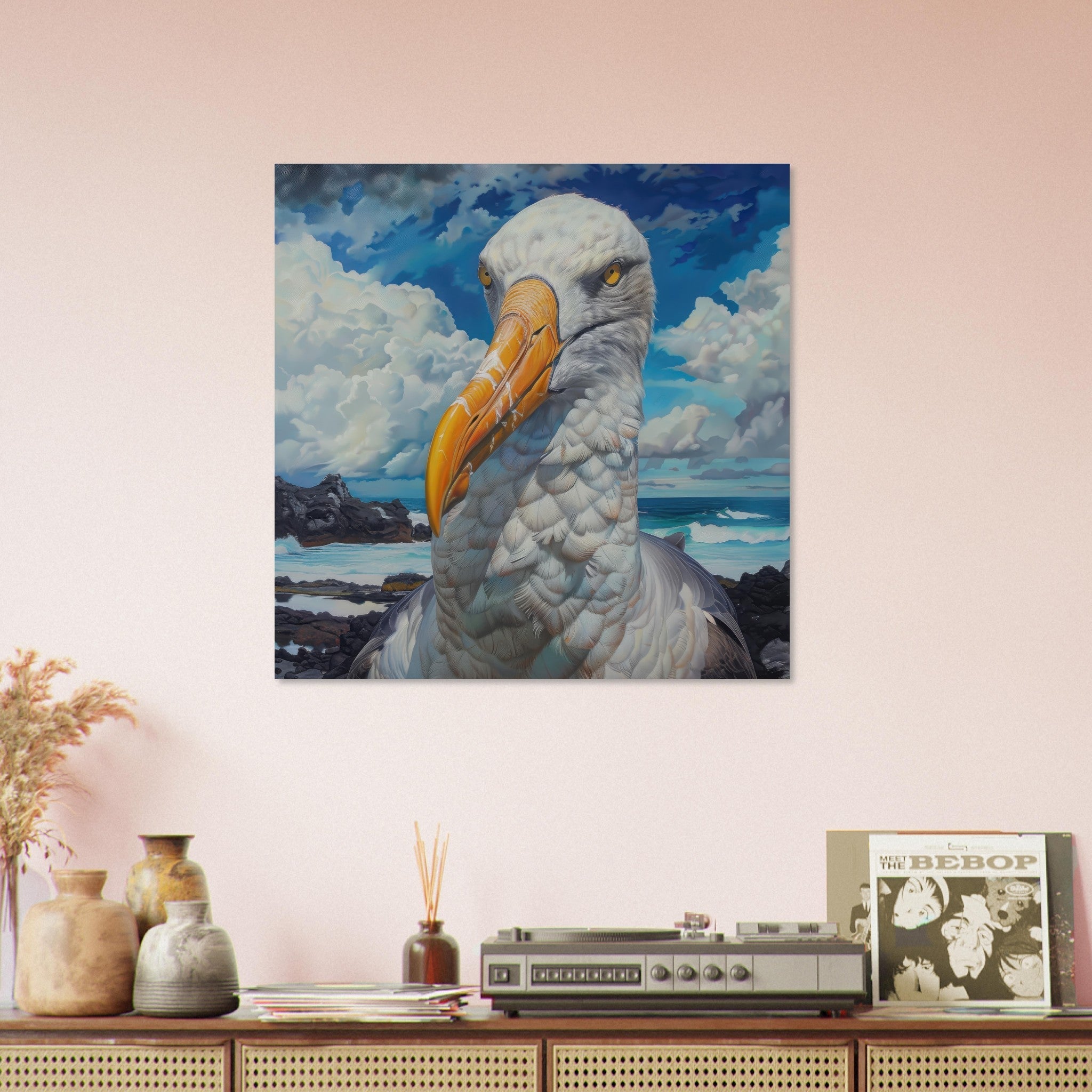 Fine Art Poster Square - Rough Nature Galapagos Albatros 2 - Shop Ai Art WebShop - Digital Art online Store