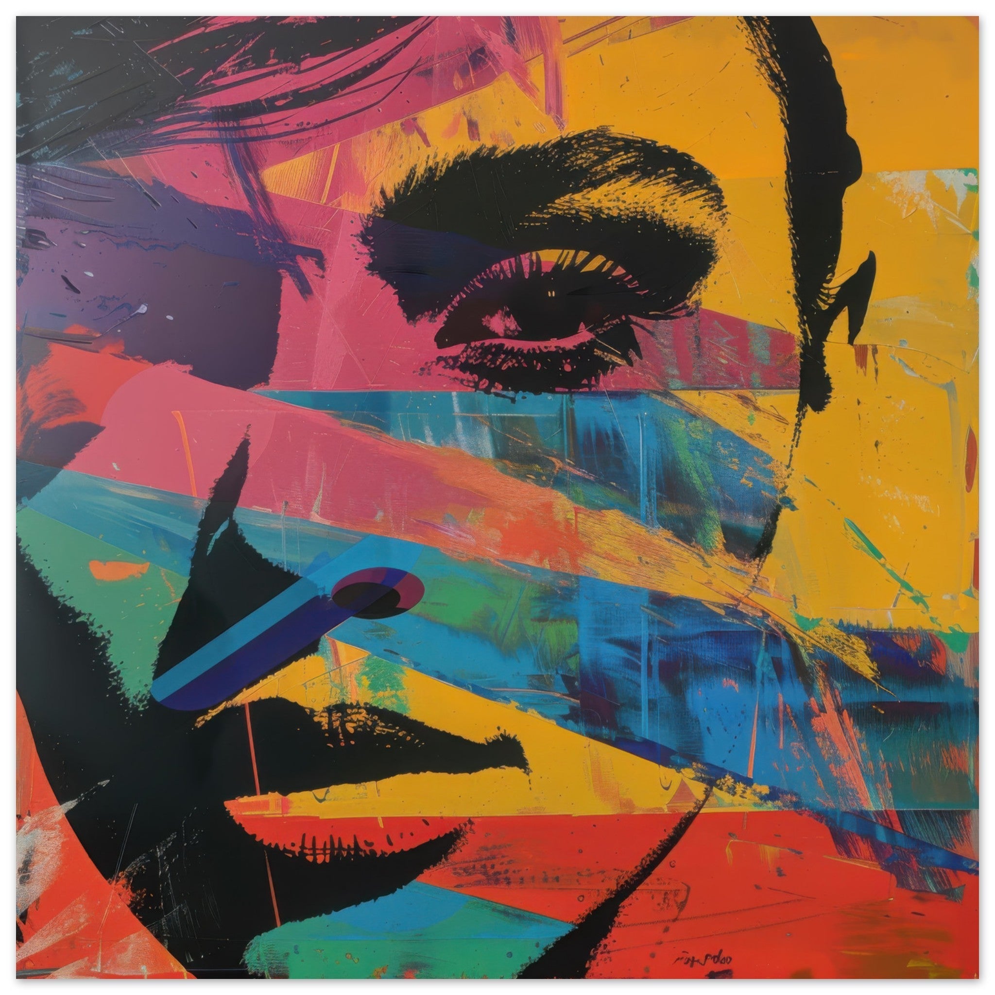Fine Art Poster Square - Swedish popart in abstract style 2 - Shop Ai Art WebShop - Digital Art online Store