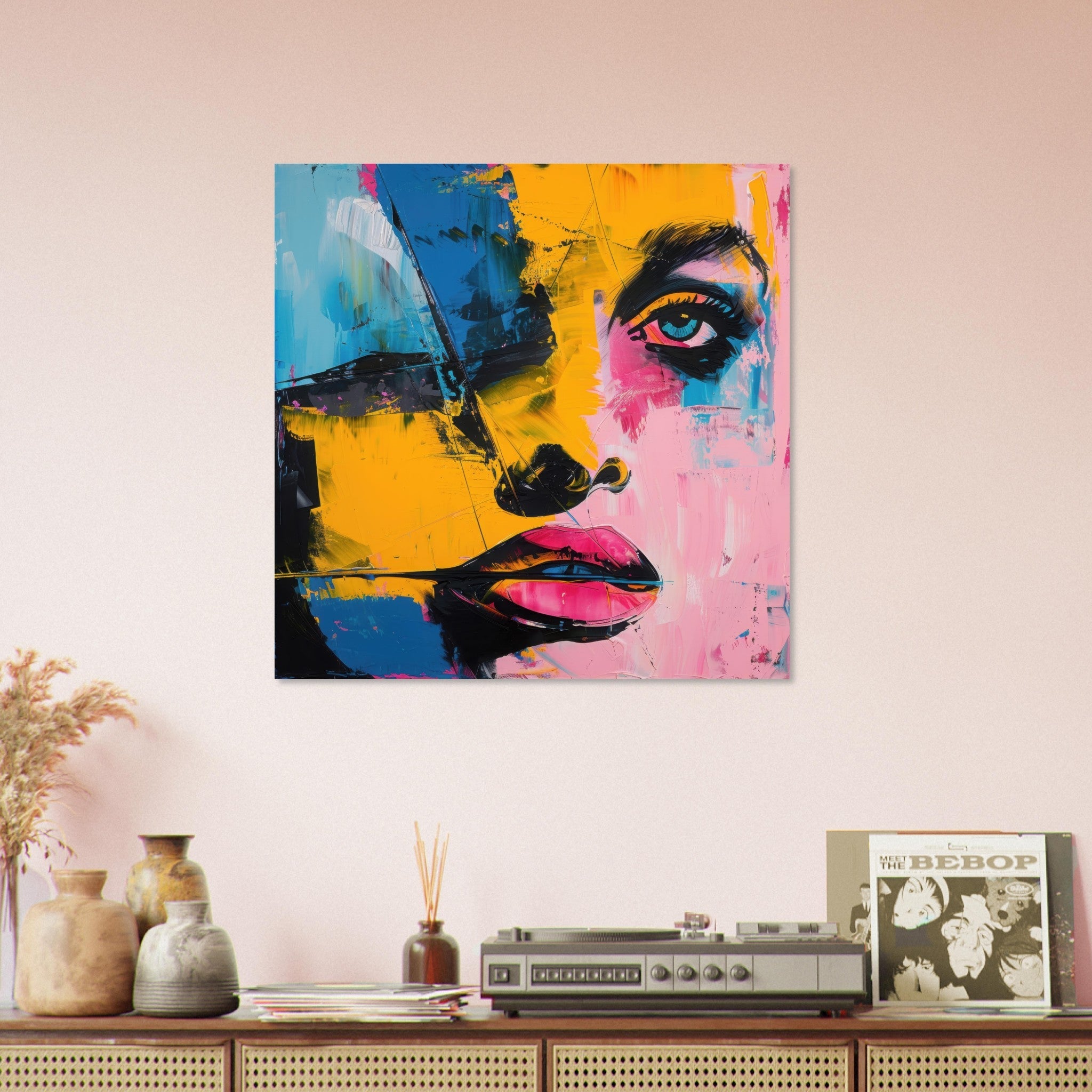 Fine Art Poster Square - Swedish popart in abstract style 3 - Shop Ai Art WebShop - Digital Art online Store