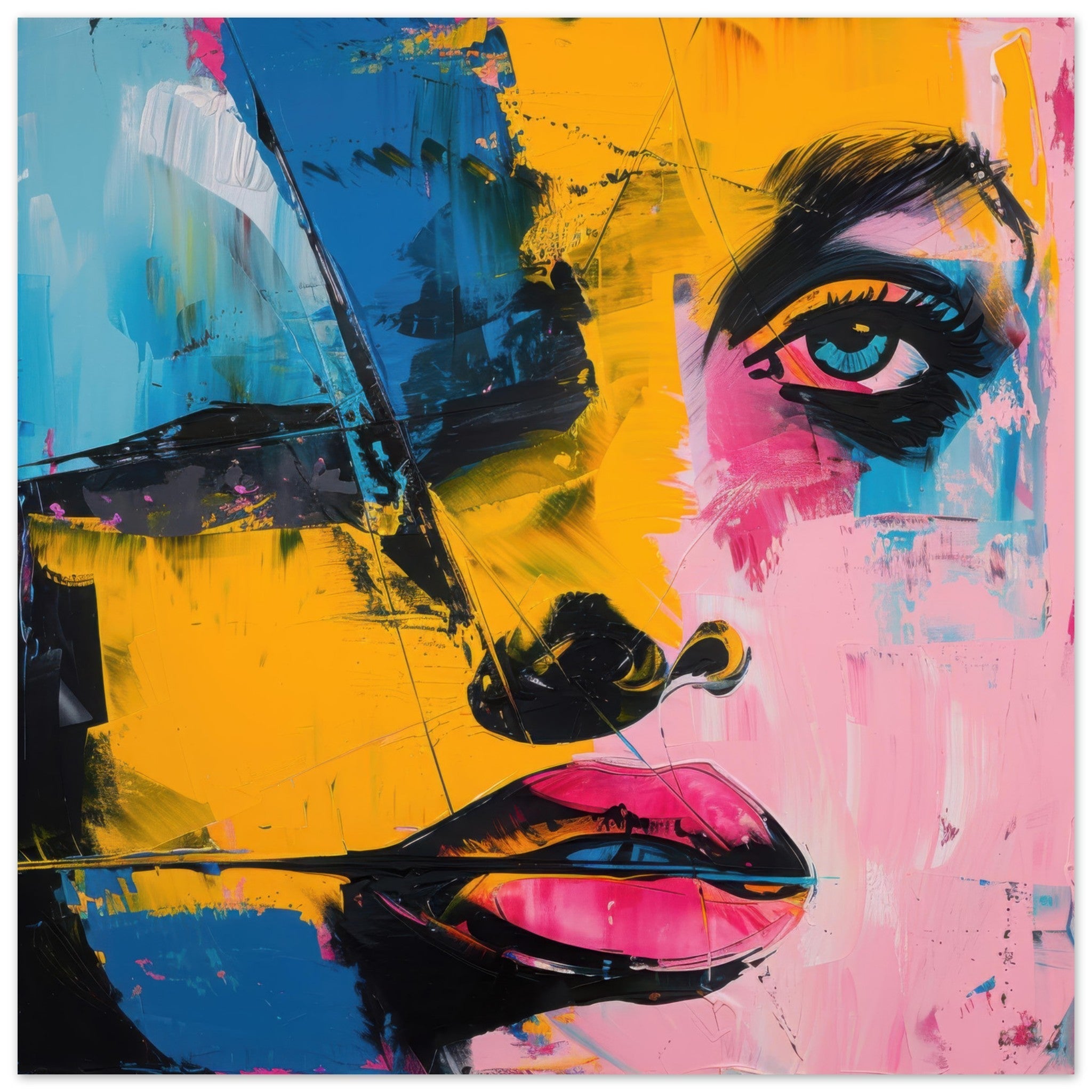 Fine Art Poster Square - Swedish popart in abstract style 3 - Shop Ai Art WebShop - Digital Art online Store
