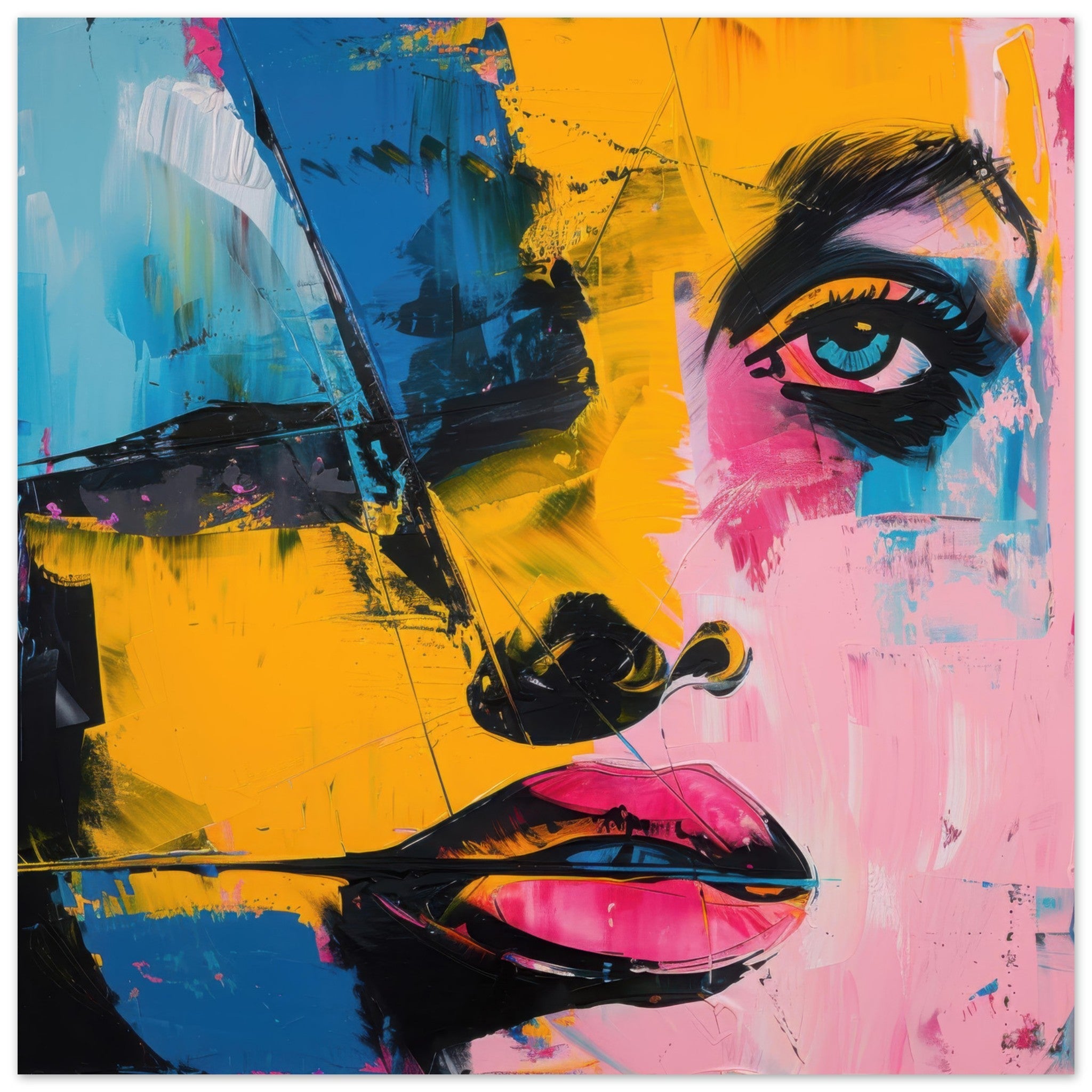 Fine Art Poster Square - Swedish popart in abstract style 3 - Shop Ai Art WebShop - Digital Art online Store