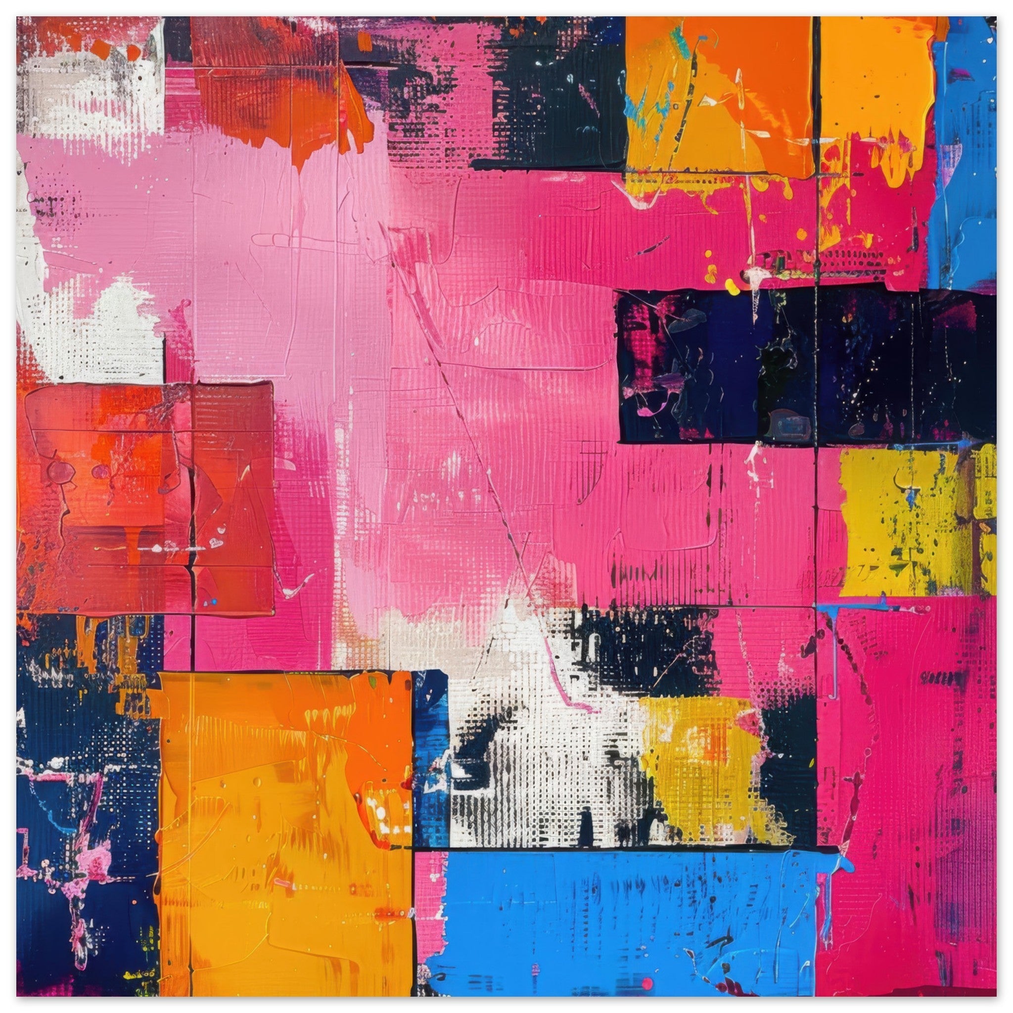 Fine Art Poster Square - Swedish popart in abstract style 5 - Shop Ai Art WebShop - Digital Art online Store