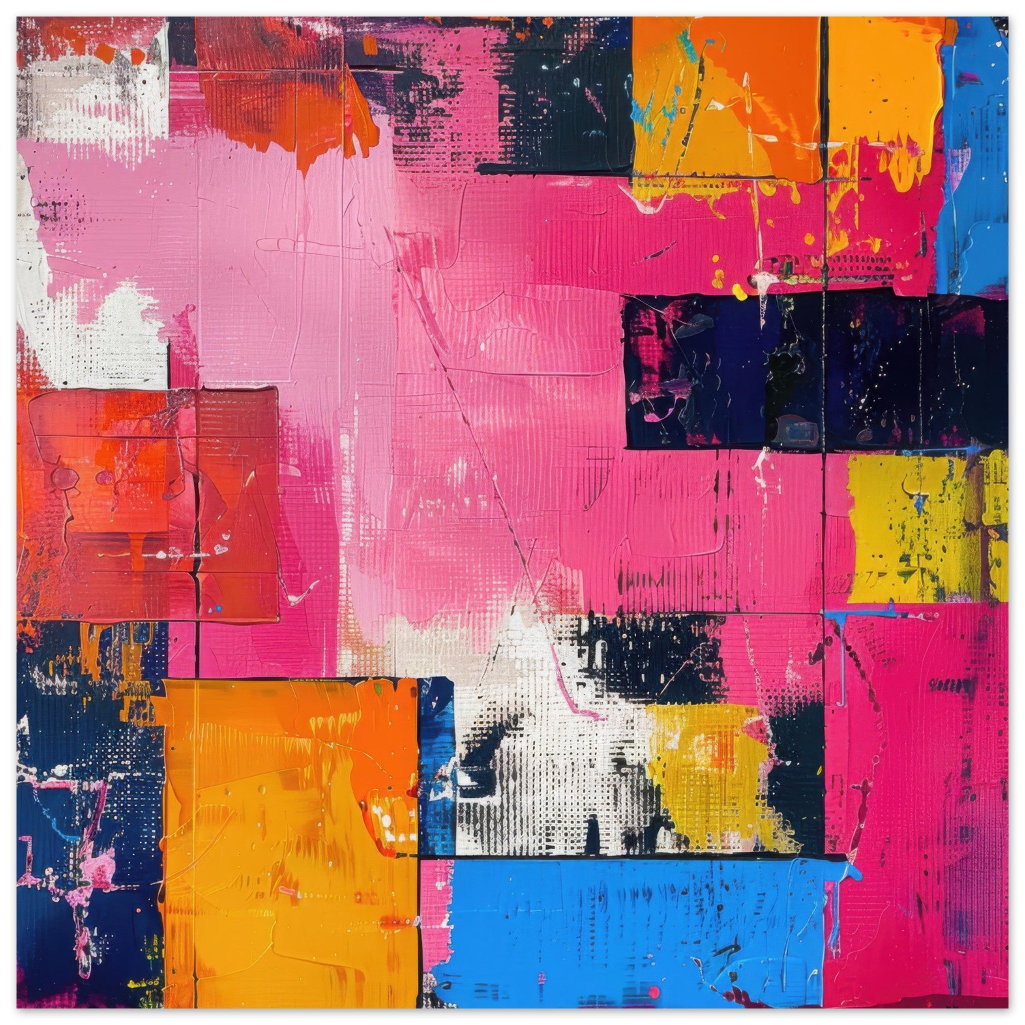 Fine Art Poster Square - Swedish popart in abstract style 5 - Shop Ai Art WebShop - Digital Art online Store