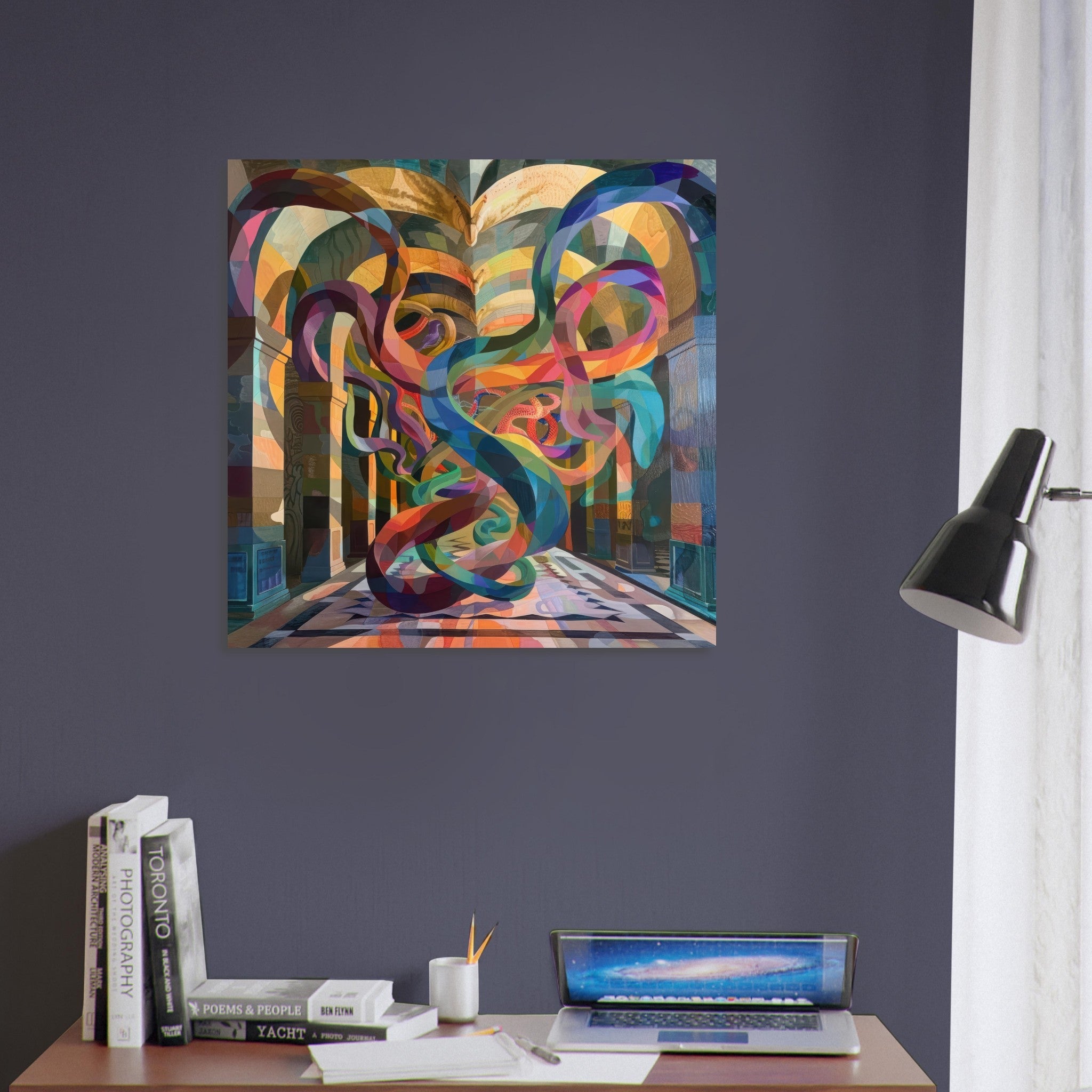 Fine Art Poster Square - The Hall of Serpentine Whispers abstract art style - Ai Art Force