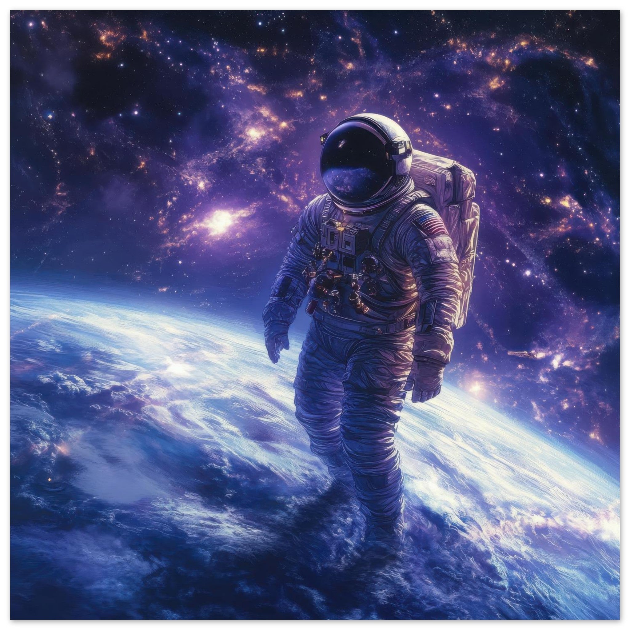 Fine Art Poster Square - The role of space exploration in uniting humanit 1 - Shop Ai Art WebShop - Digital Art online Store