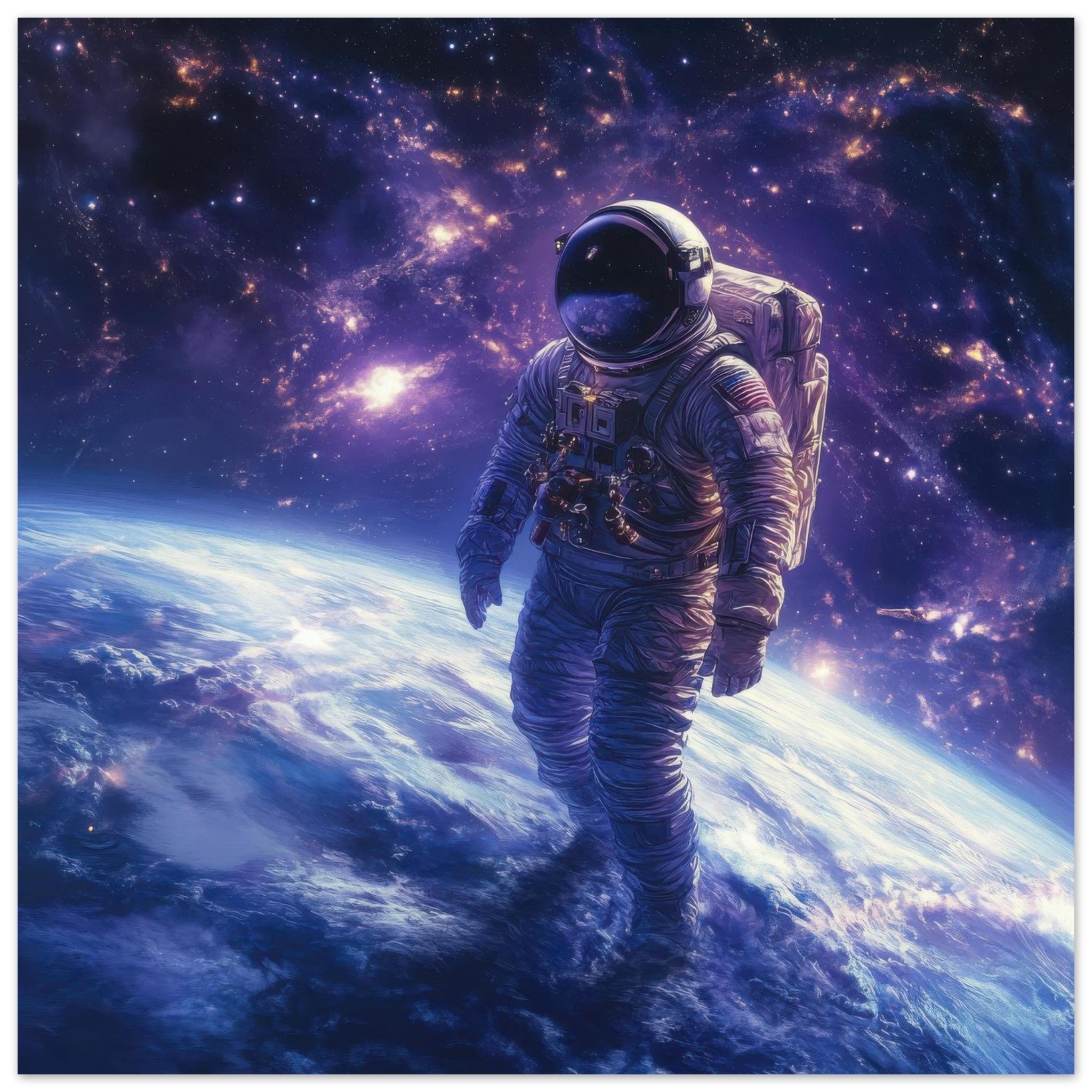 Fine Art Poster Square - The role of space exploration in uniting humanit 1 - Shop Ai Art WebShop - Digital Art online Store