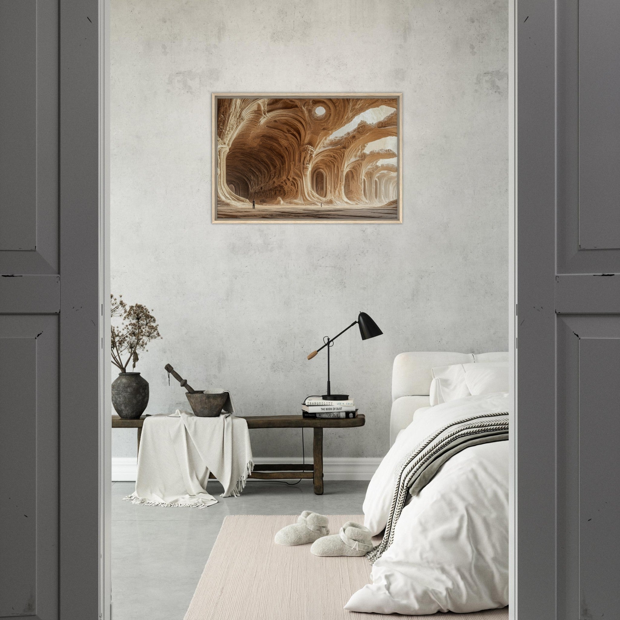 Framed Canvas Landscape - Alien Ruins on the Edge of the Galaxy Ancient 2 - Shop Ai Art WebShop - Digital Art online Store