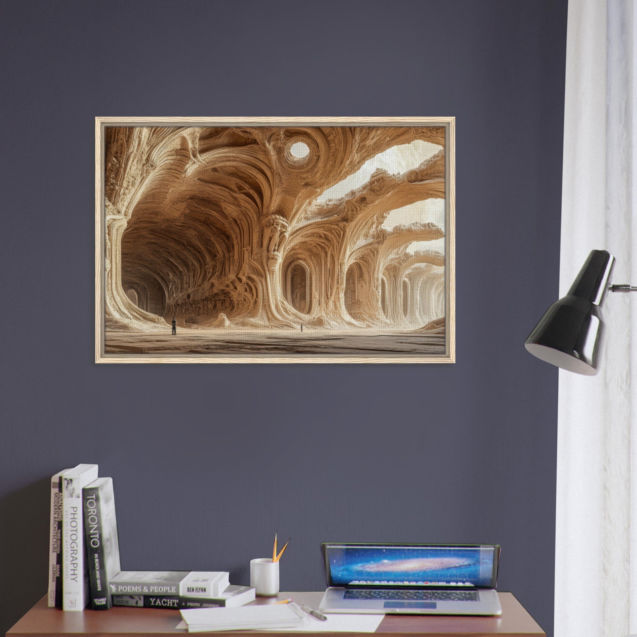 Framed Canvas Landscape - Alien Ruins on the Edge of the Galaxy Ancient 2 - Shop Ai Art WebShop - Digital Art online Store