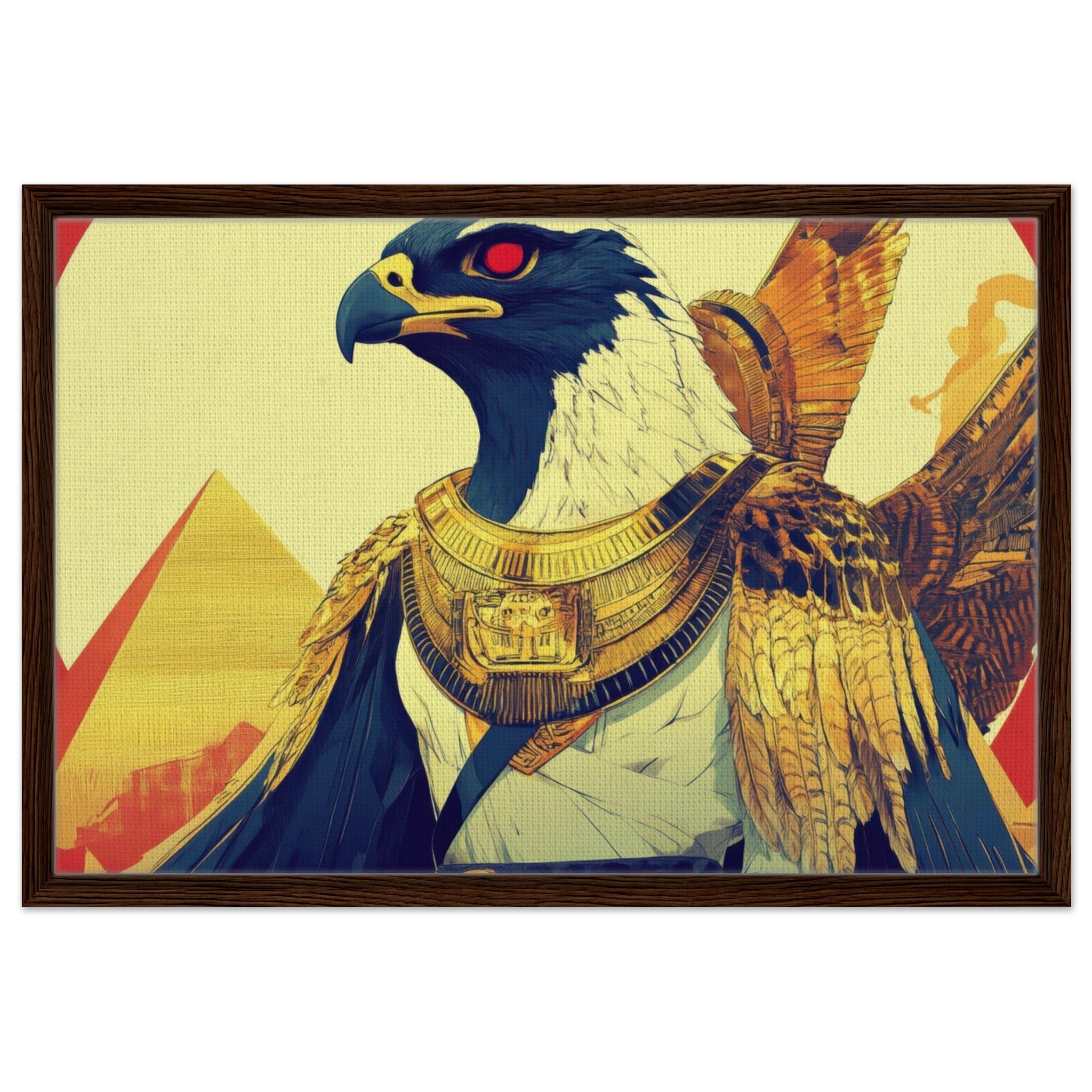 Framed Canvas Landscape - Ancient Egyptian Falcon God Horus A majestic far 3 - Shop Ai Art WebShop - Digital Art online Store