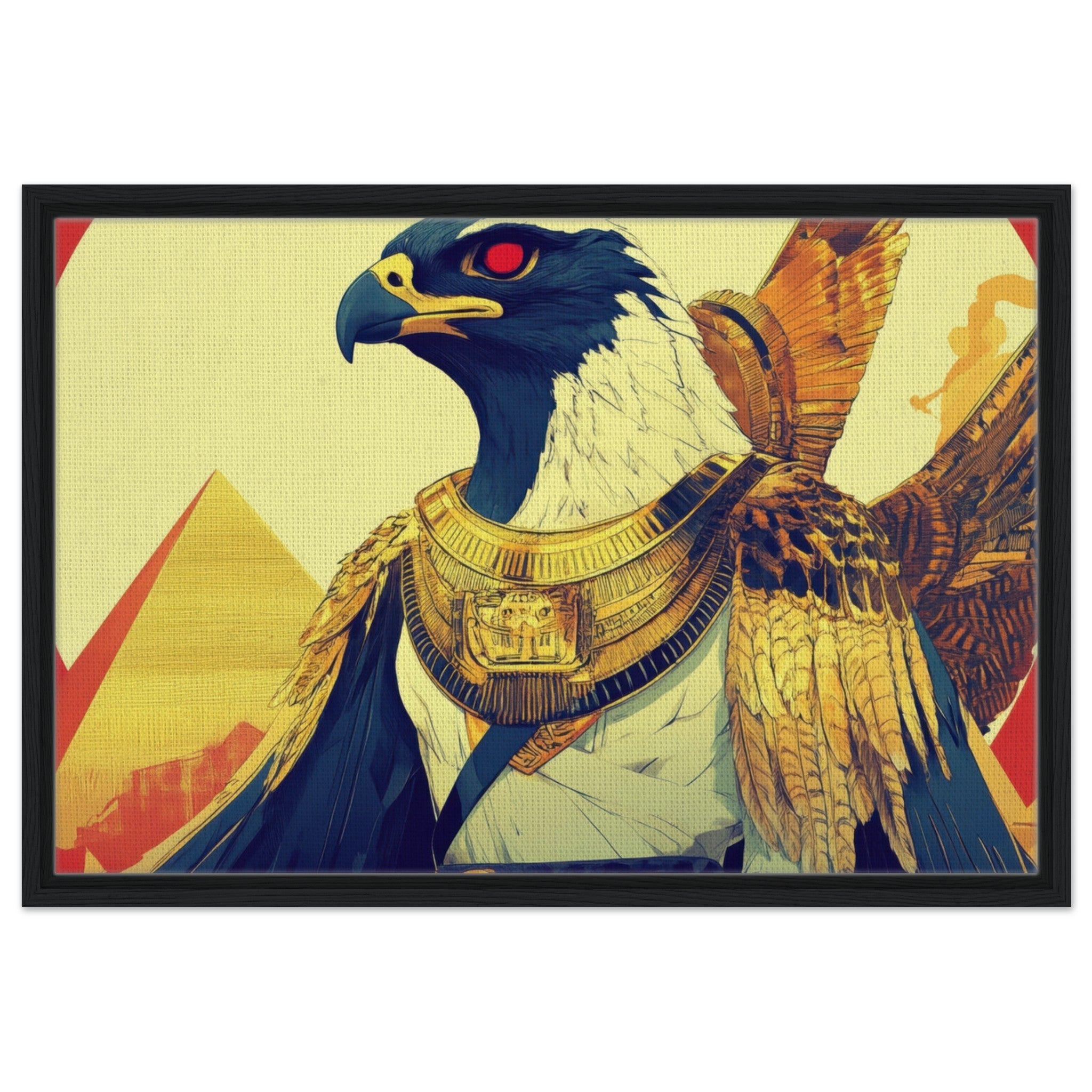 Framed Canvas Landscape - Ancient Egyptian Falcon God Horus A majestic far 3 - Shop Ai Art WebShop - Digital Art online Store