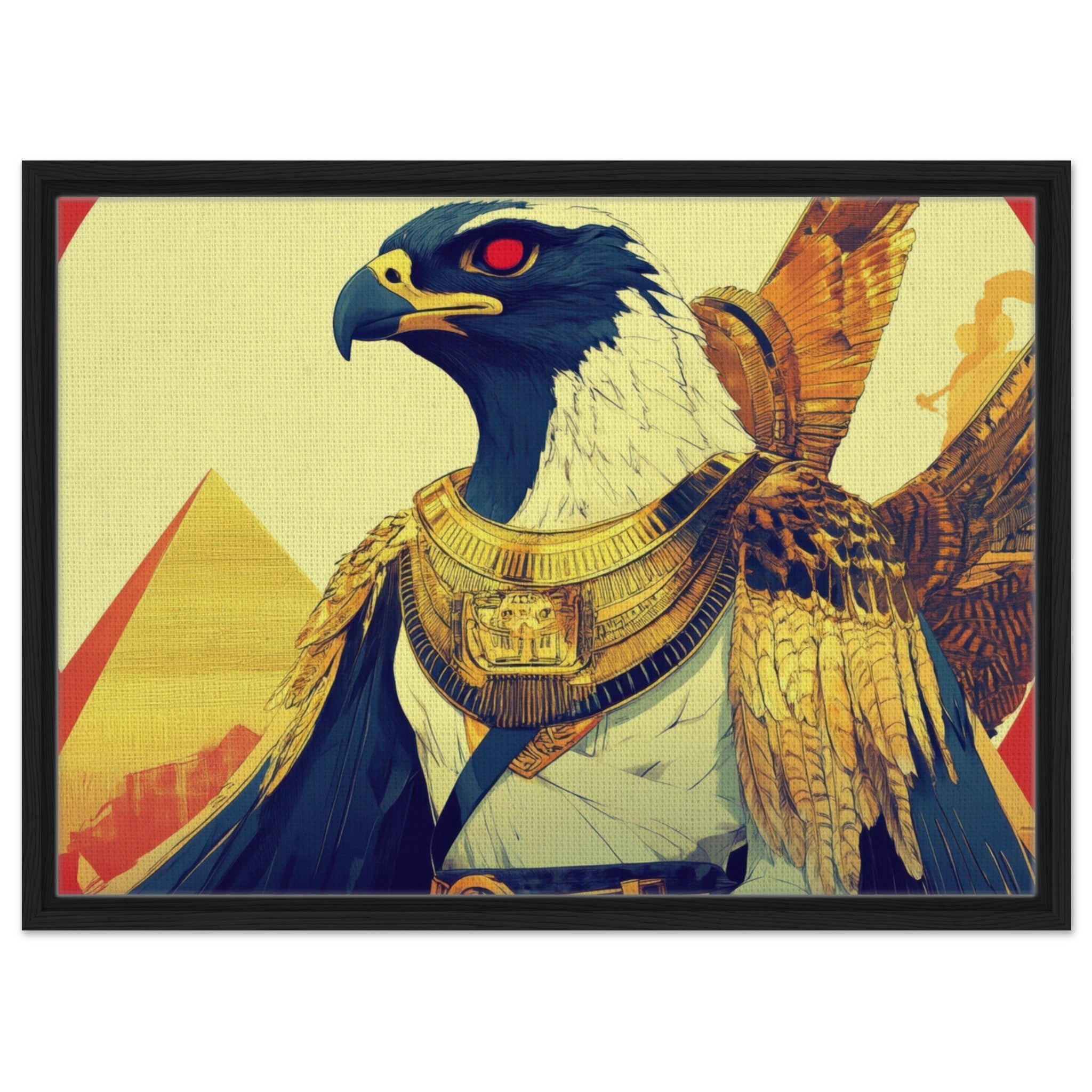 Framed Canvas Landscape - Ancient Egyptian Falcon God Horus A majestic far 3 - Shop Ai Art WebShop - Digital Art online Store