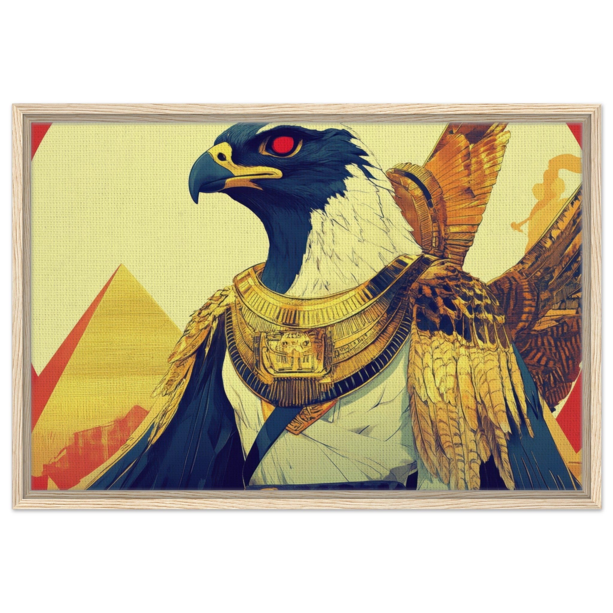 Framed Canvas Landscape - Ancient Egyptian Falcon God Horus A majestic far 3 - Shop Ai Art WebShop - Digital Art online Store