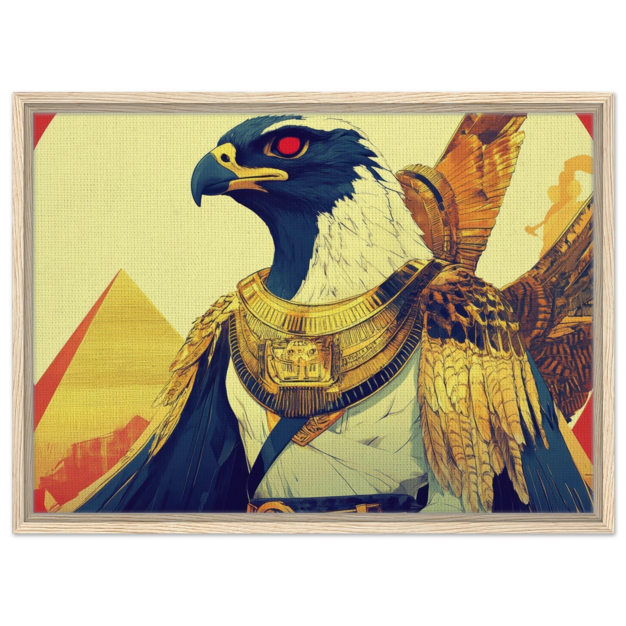 Framed Canvas Landscape - Ancient Egyptian Falcon God Horus A majestic far 3 - Shop Ai Art WebShop - Digital Art online Store