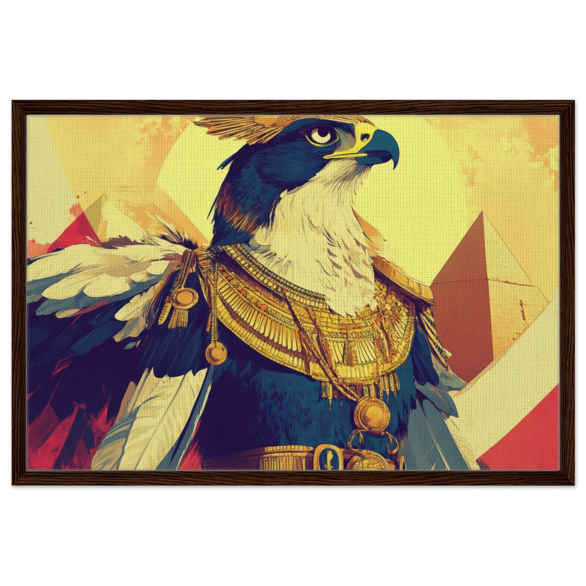 Framed Canvas Landscape - Ancient Egyptian Falcon God Horus A majestic far 5 - Shop Ai Art WebShop - Digital Art online Store
