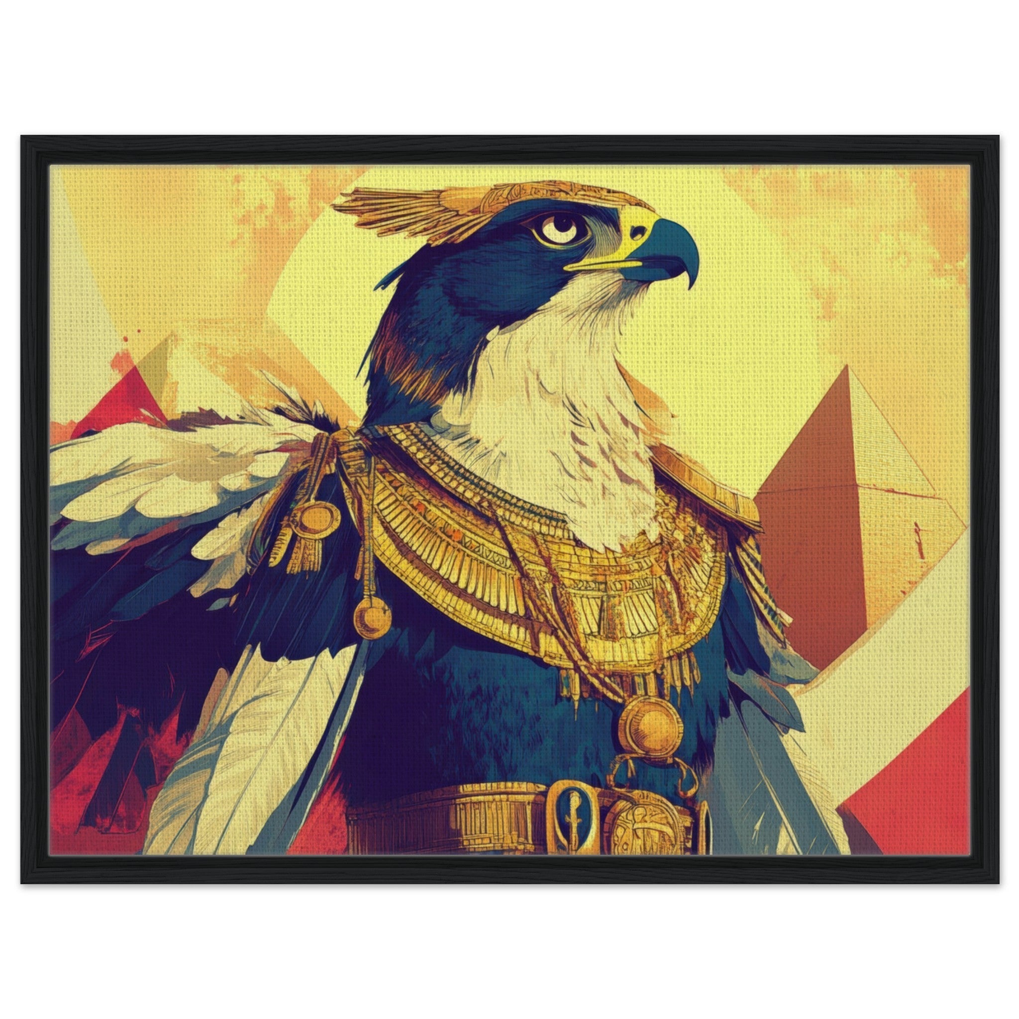Framed Canvas Landscape - Ancient Egyptian Falcon God Horus A majestic far 5 - Shop Ai Art WebShop - Digital Art online Store