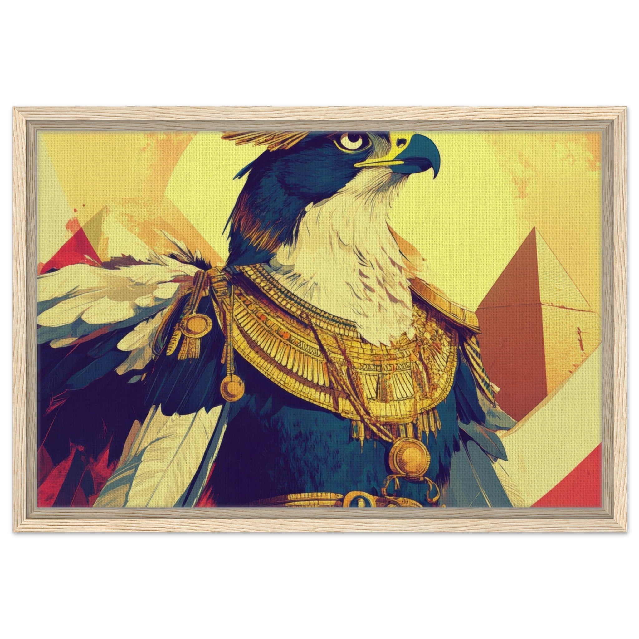 Framed Canvas Landscape - Ancient Egyptian Falcon God Horus A majestic far 5 - Shop Ai Art WebShop - Digital Art online Store