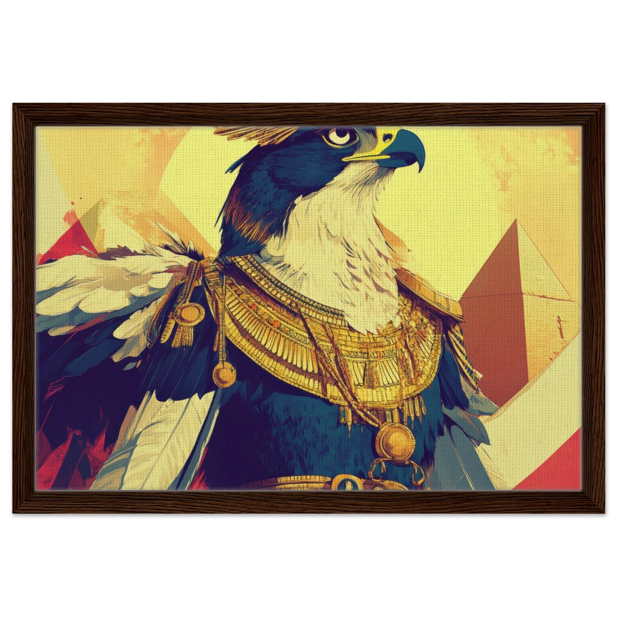 Framed Canvas Landscape - Ancient Egyptian Falcon God Horus A majestic far 5 - Shop Ai Art WebShop - Digital Art online Store