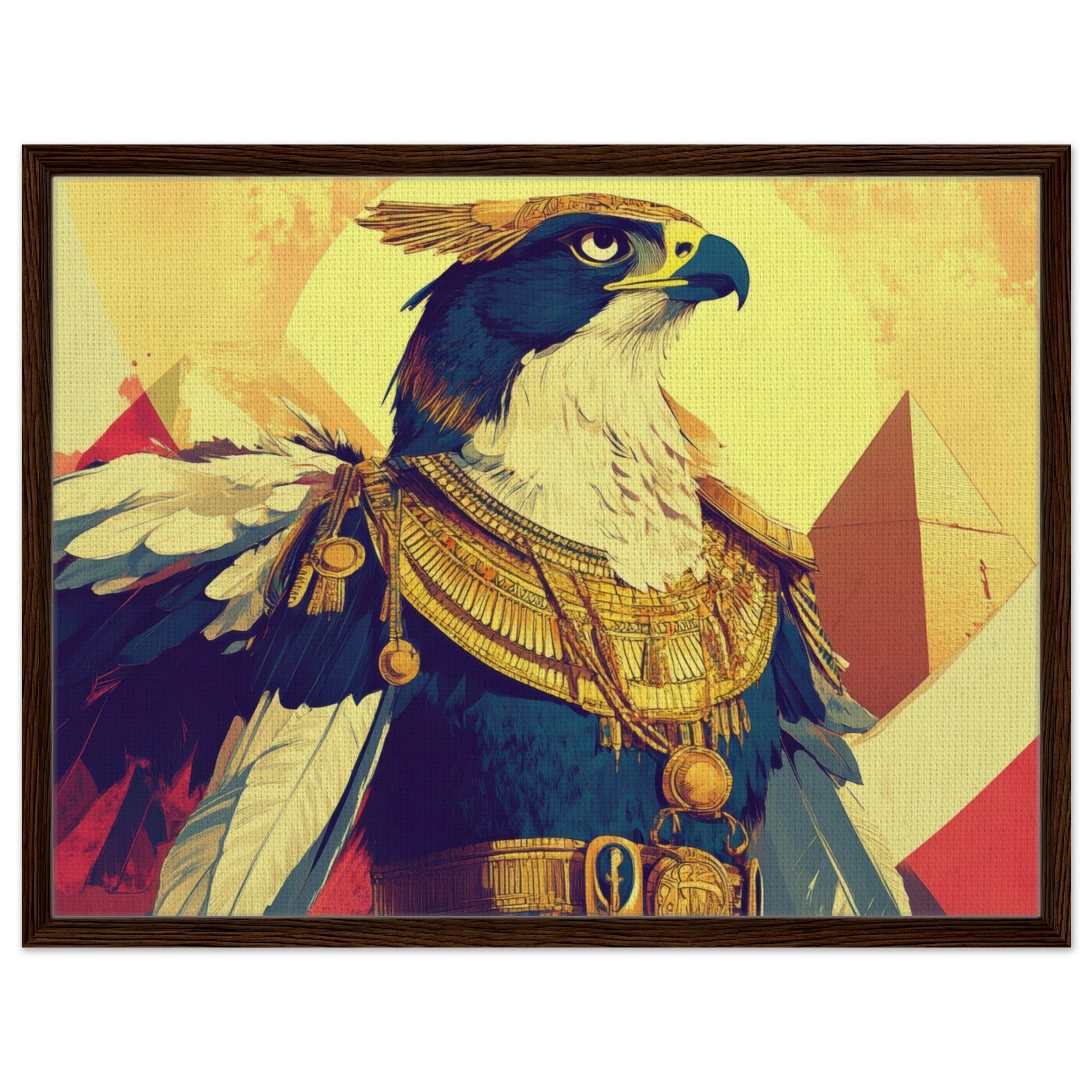 Framed Canvas Landscape - Ancient Egyptian Falcon God Horus A majestic far 5 - Shop Ai Art WebShop - Digital Art online Store