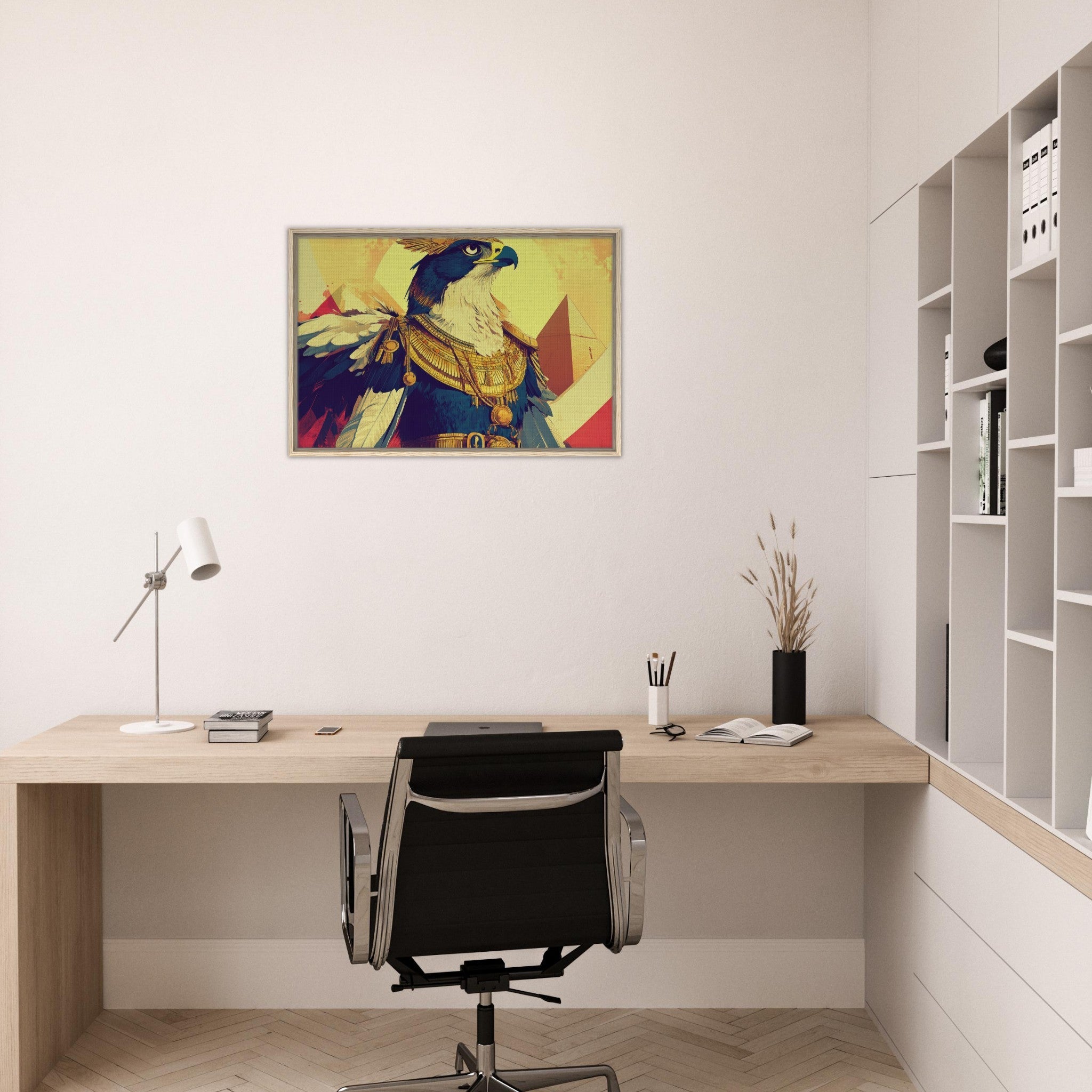 Framed Canvas Landscape - Ancient Egyptian Falcon God Horus A majestic far 5 - Shop Ai Art WebShop - Digital Art online Store
