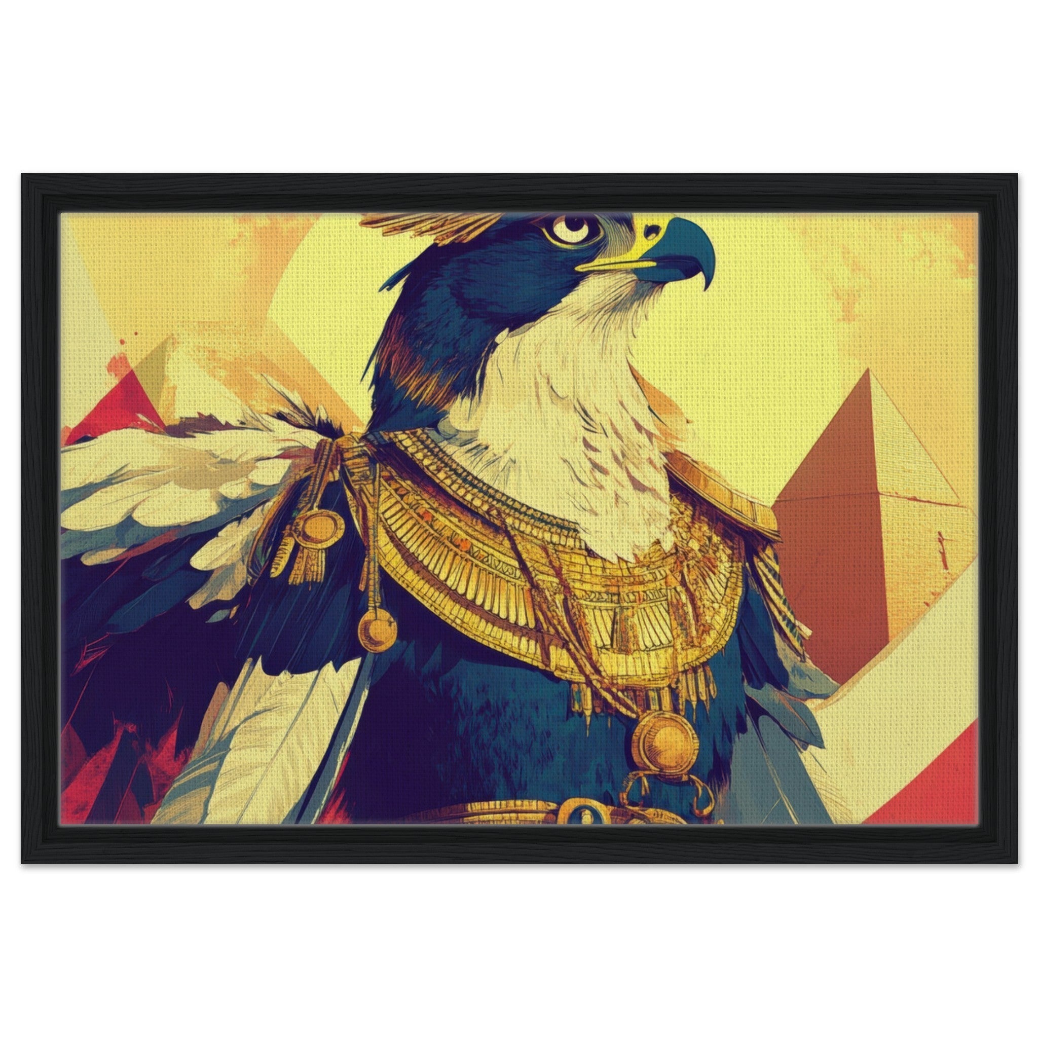 Framed Canvas Landscape - Ancient Egyptian Falcon God Horus A majestic far 5 - Shop Ai Art WebShop - Digital Art online Store