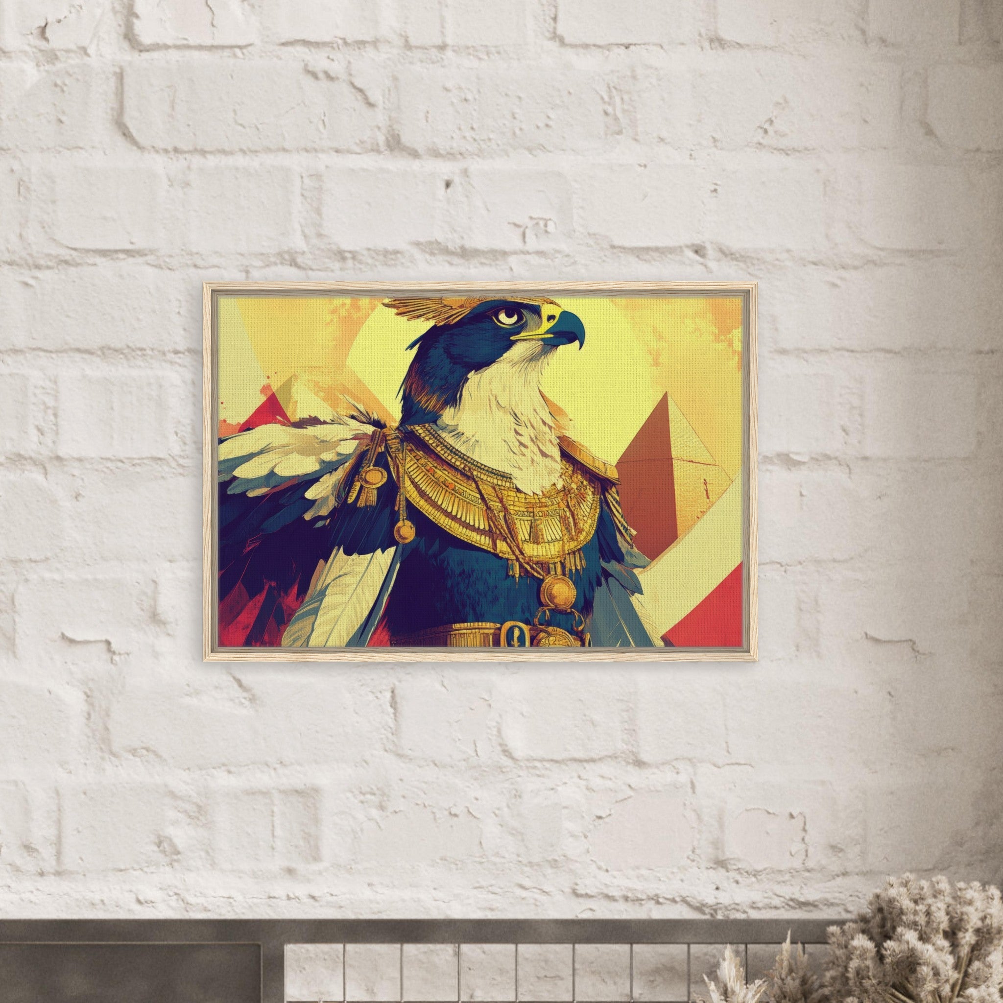 Framed Canvas Landscape - Ancient Egyptian Falcon God Horus A majestic far 5 - Shop Ai Art WebShop - Digital Art online Store