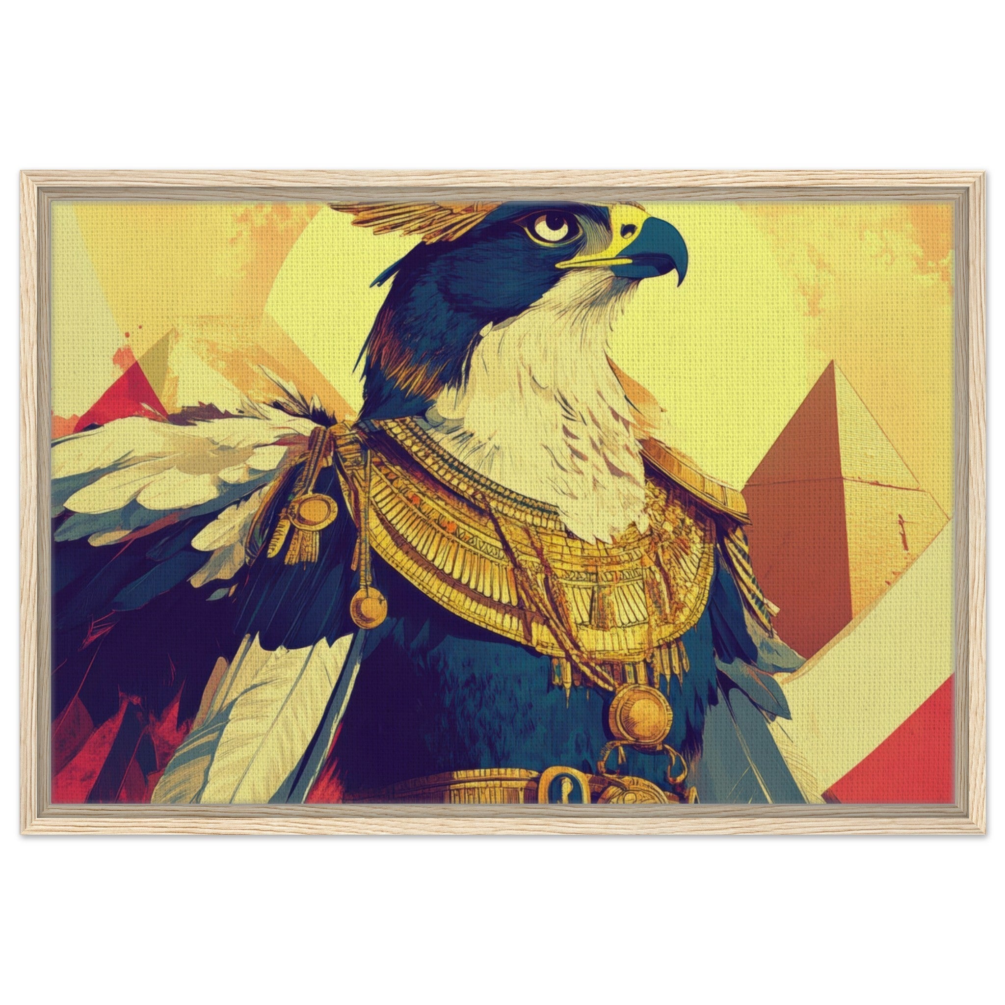 Framed Canvas Landscape - Ancient Egyptian Falcon God Horus A majestic far 5 - Shop Ai Art WebShop - Digital Art online Store