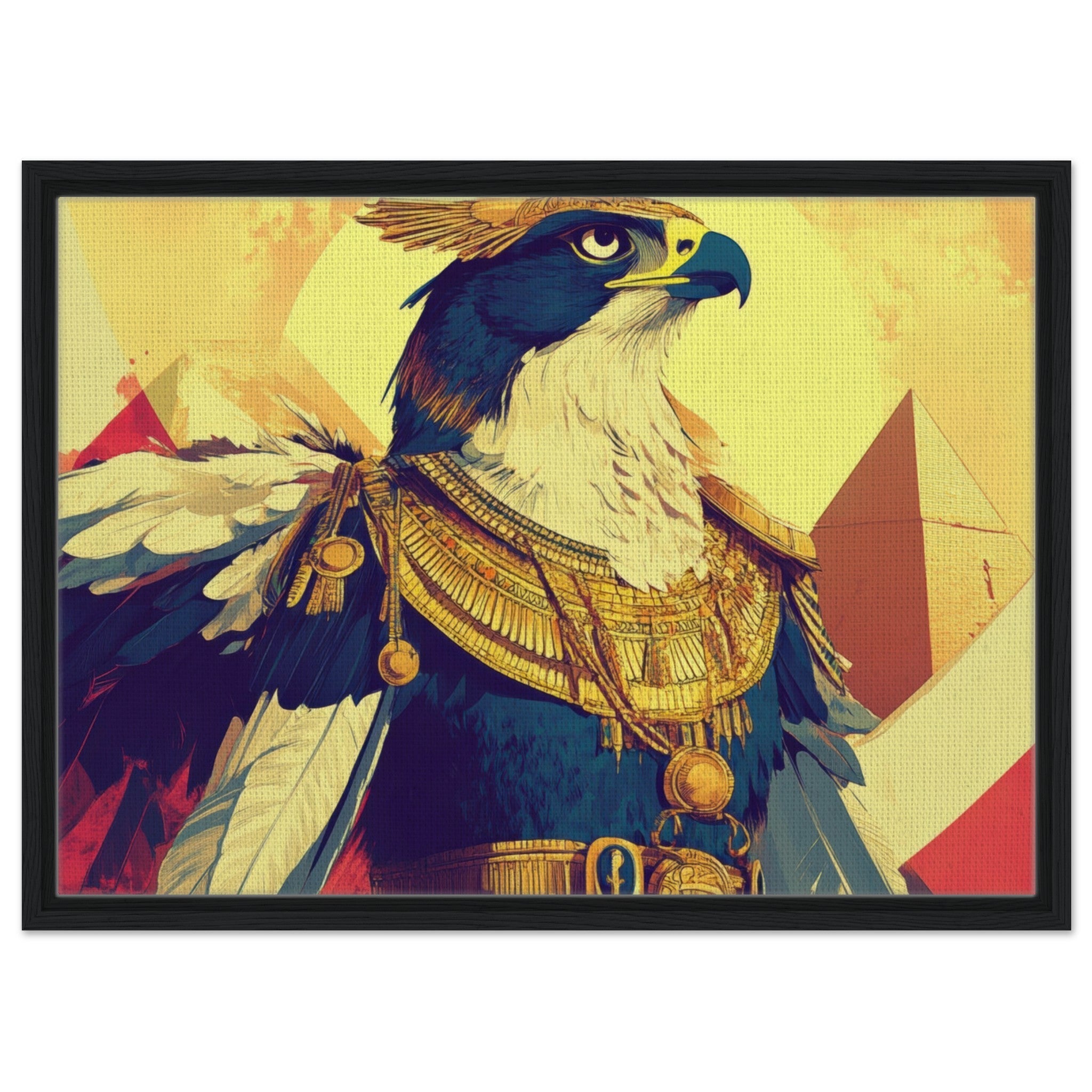 Framed Canvas Landscape - Ancient Egyptian Falcon God Horus A majestic far 5 - Shop Ai Art WebShop - Digital Art online Store