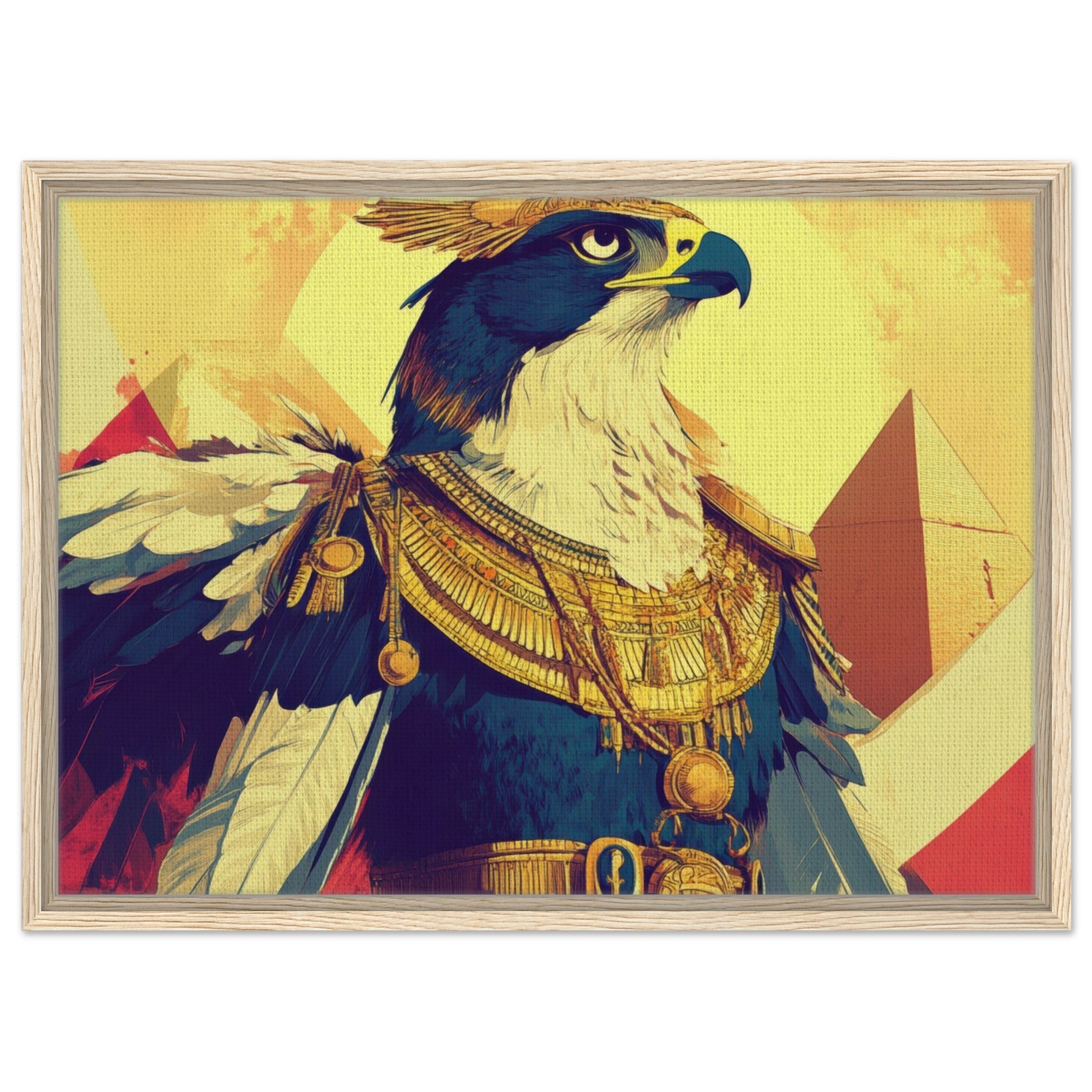 Framed Canvas Landscape - Ancient Egyptian Falcon God Horus A majestic far 5 - Shop Ai Art WebShop - Digital Art online Store