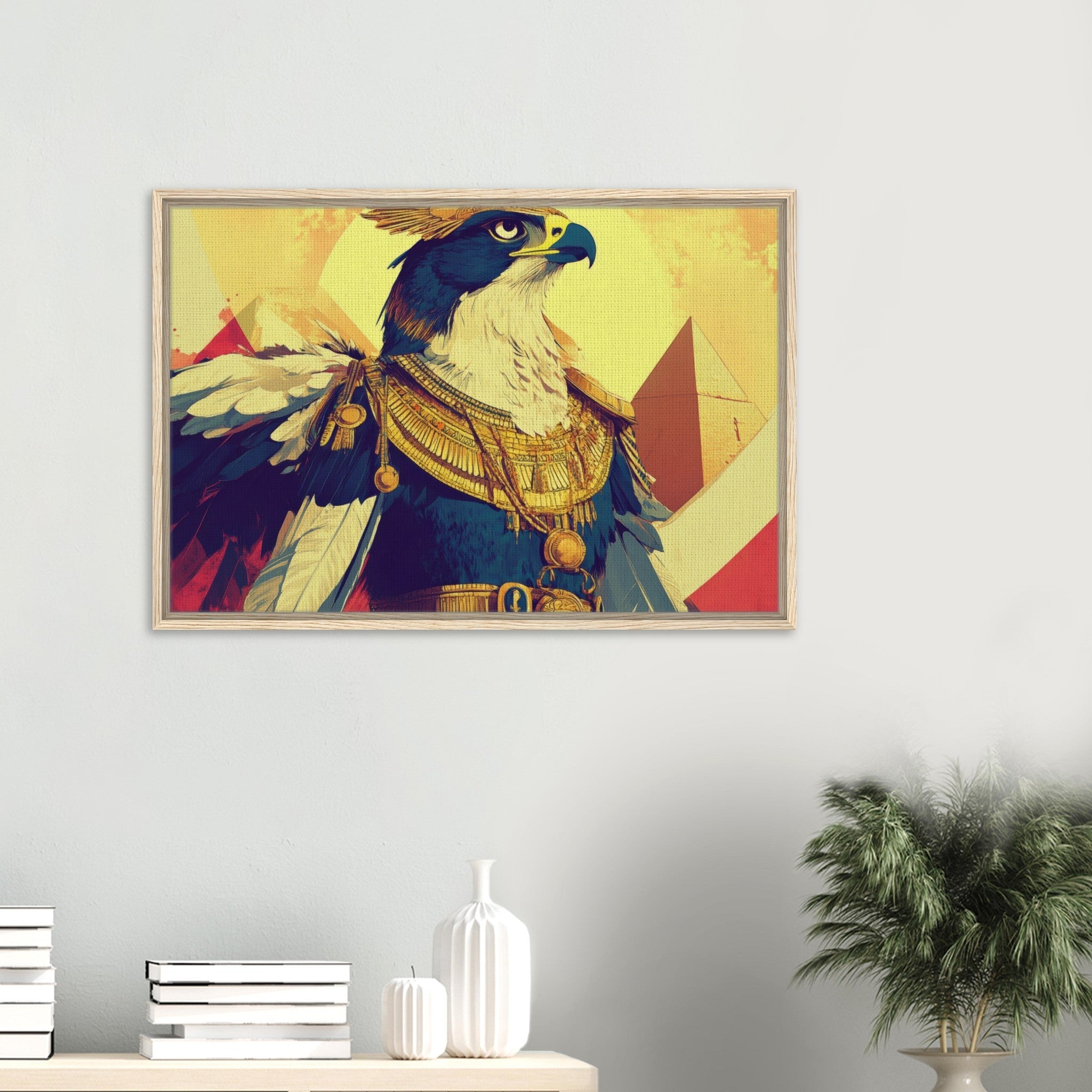 Framed Canvas Landscape - Ancient Egyptian Falcon God Horus A majestic far 5 - Shop Ai Art WebShop - Digital Art online Store