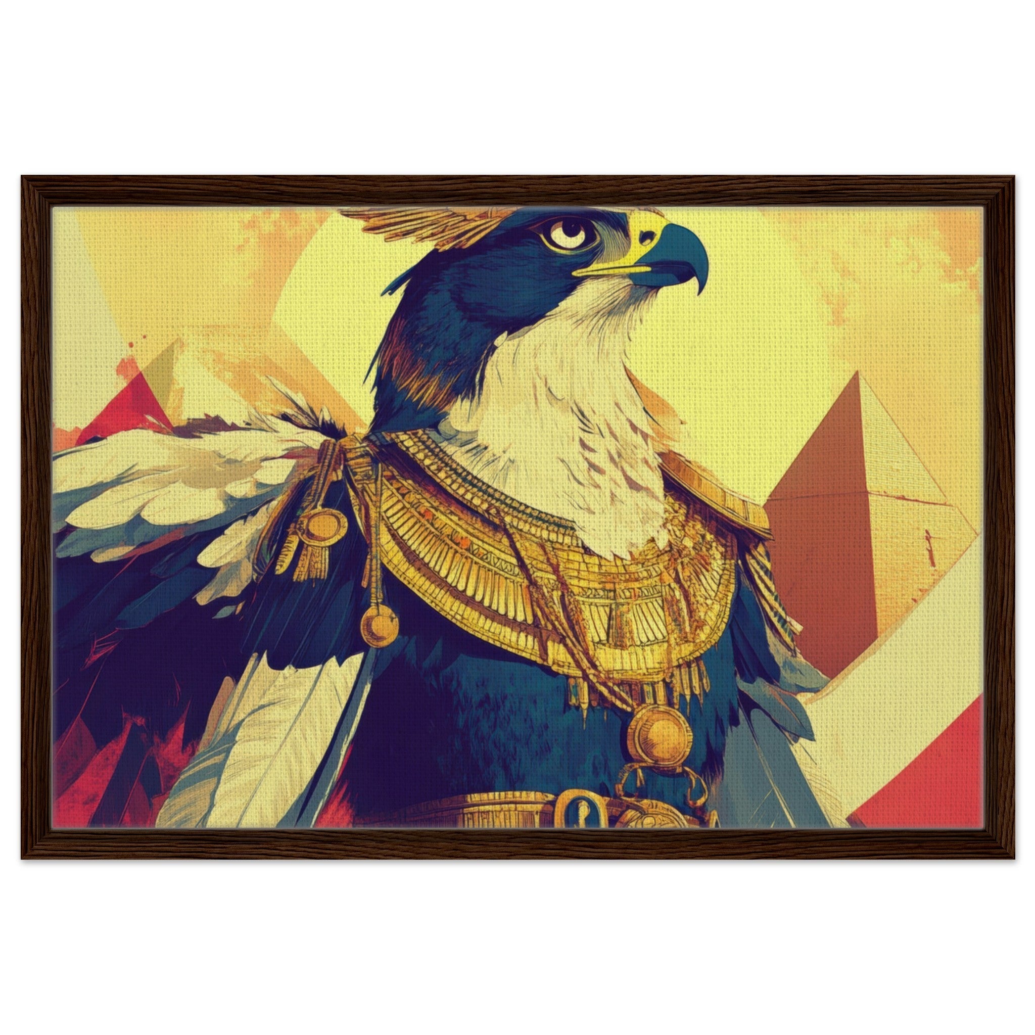 Framed Canvas Landscape - Ancient Egyptian Falcon God Horus A majestic far 5 - Shop Ai Art WebShop - Digital Art online Store