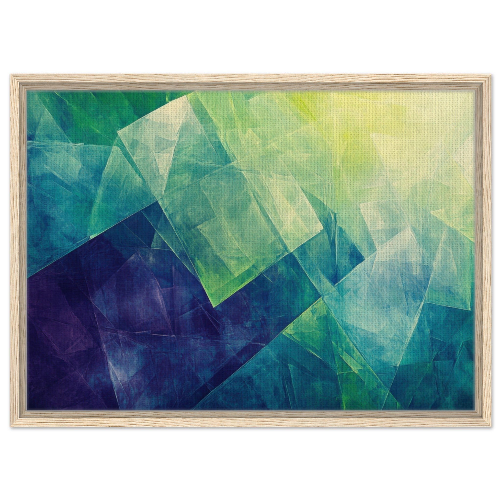 Framed Canvas Landscape - Fractured Realities Shattered geometric patterns - Shop Ai Art WebShop - Digital Art online Store