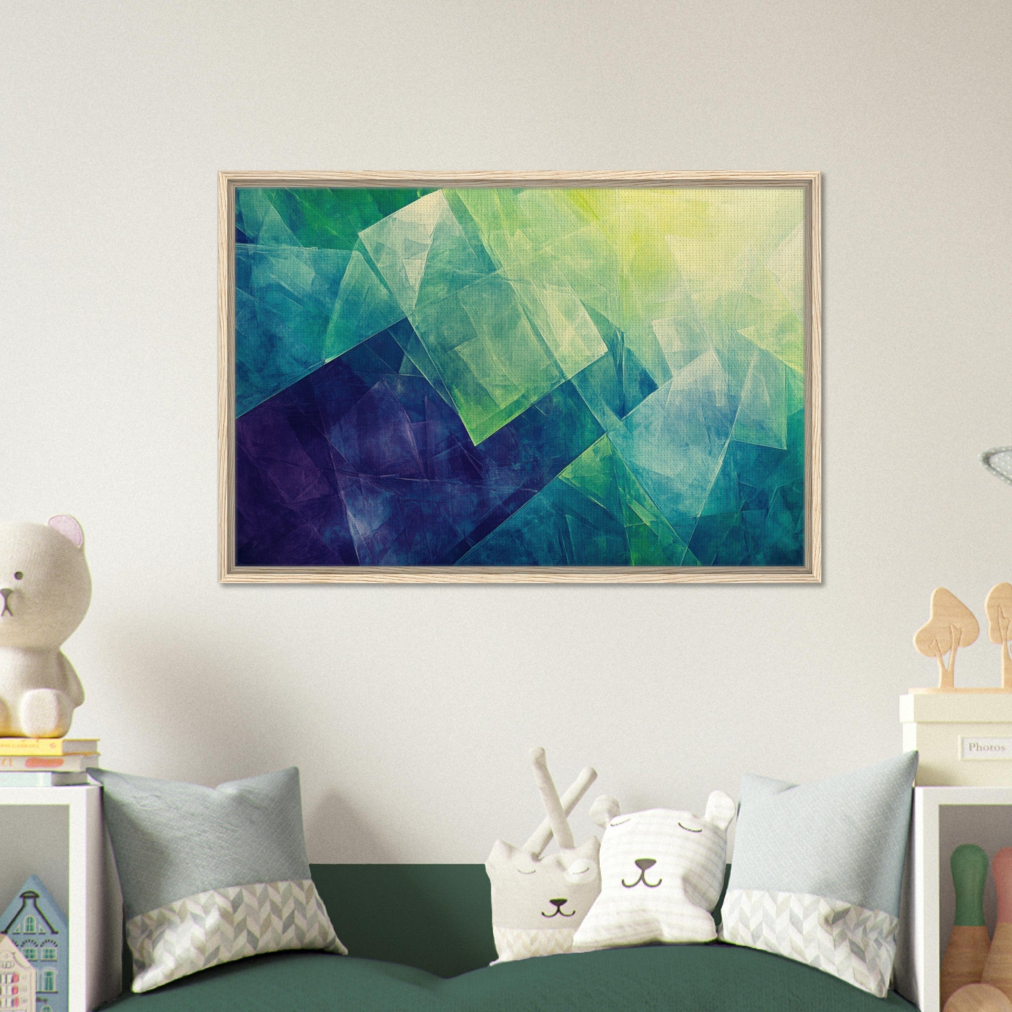 Framed Canvas Landscape - Fractured Realities Shattered geometric patterns - Shop Ai Art WebShop - Digital Art online Store