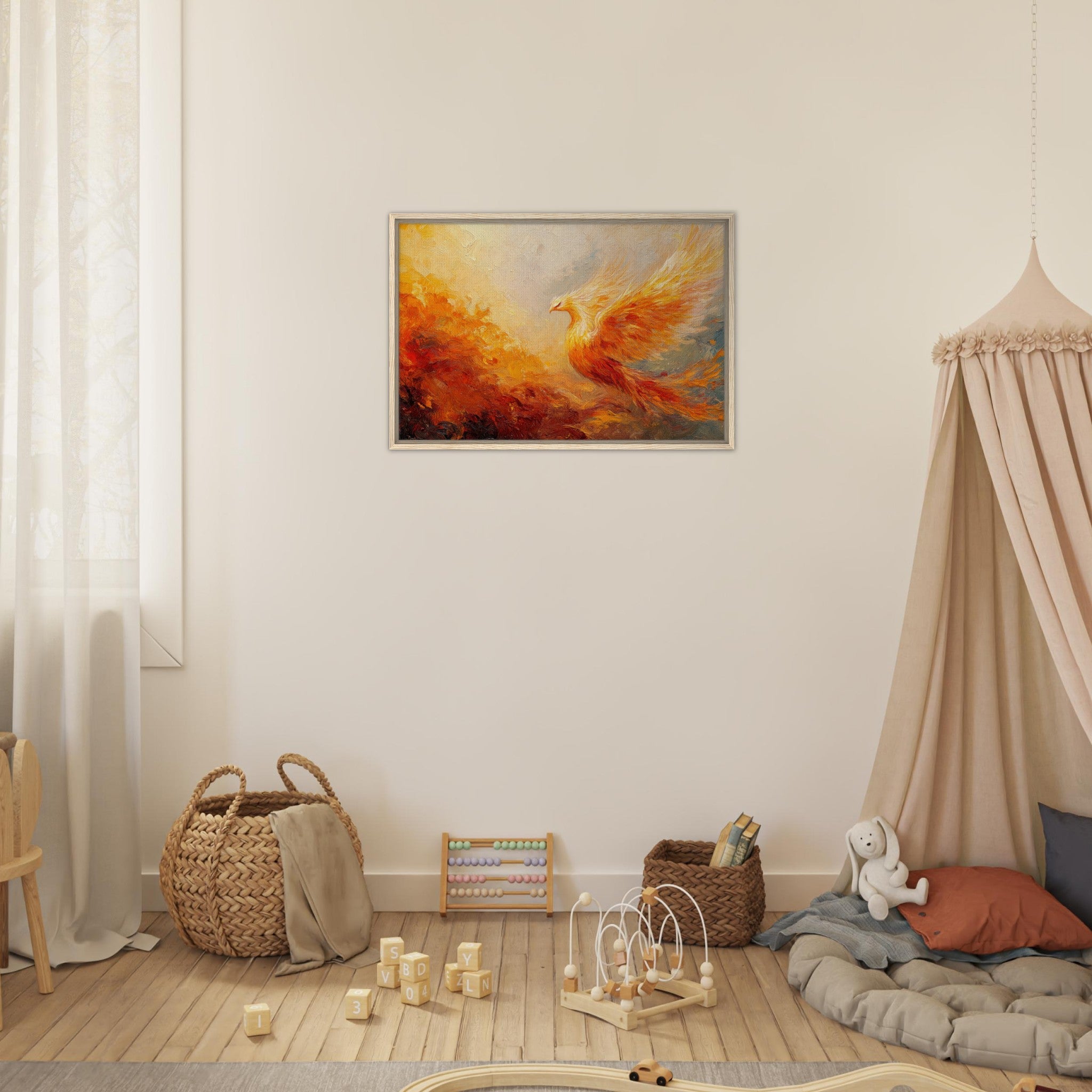 Framed Canvas Landscape - Impressionist Phoenix Rebirth Impressionism Did 2 - Shop Ai Art WebShop - Digital Art online Store