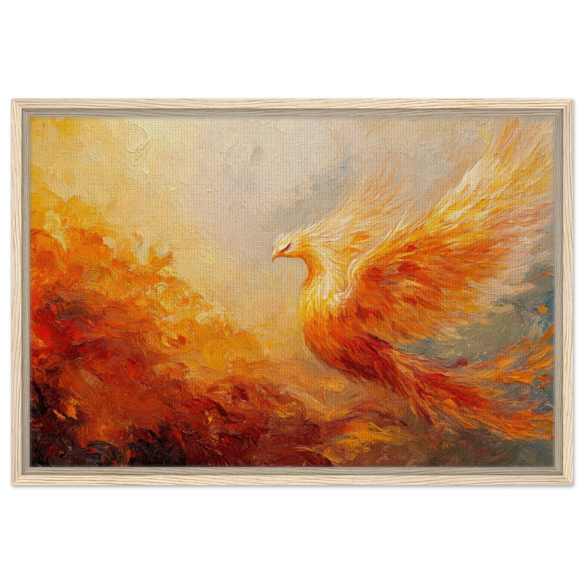 Framed Canvas Landscape - Impressionist Phoenix Rebirth Impressionism Did 2 - Shop Ai Art WebShop - Digital Art online Store