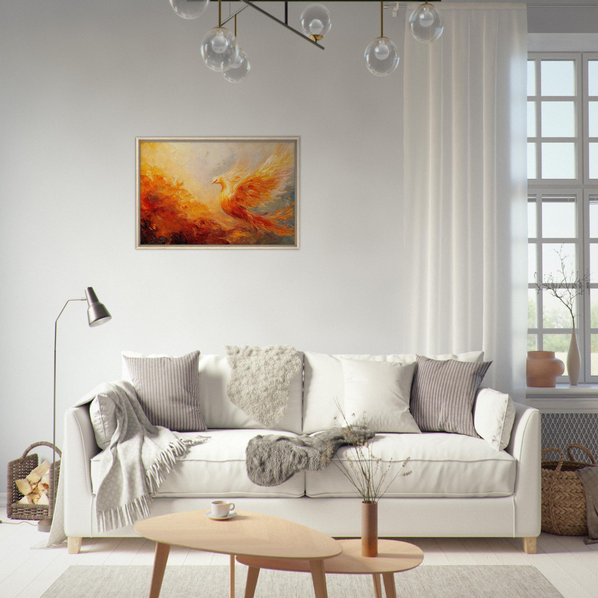 Framed Canvas Landscape - Impressionist Phoenix Rebirth Impressionism Did 2 - Shop Ai Art WebShop - Digital Art online Store