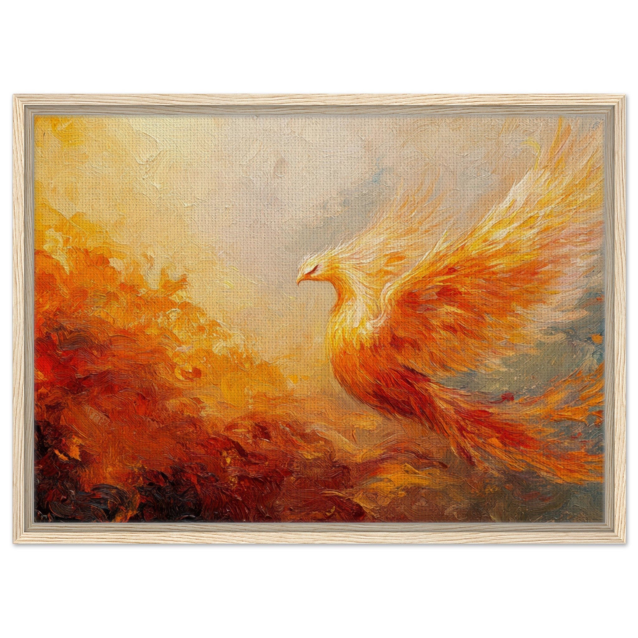 Framed Canvas Landscape - Impressionist Phoenix Rebirth Impressionism Did 2 - Shop Ai Art WebShop - Digital Art online Store