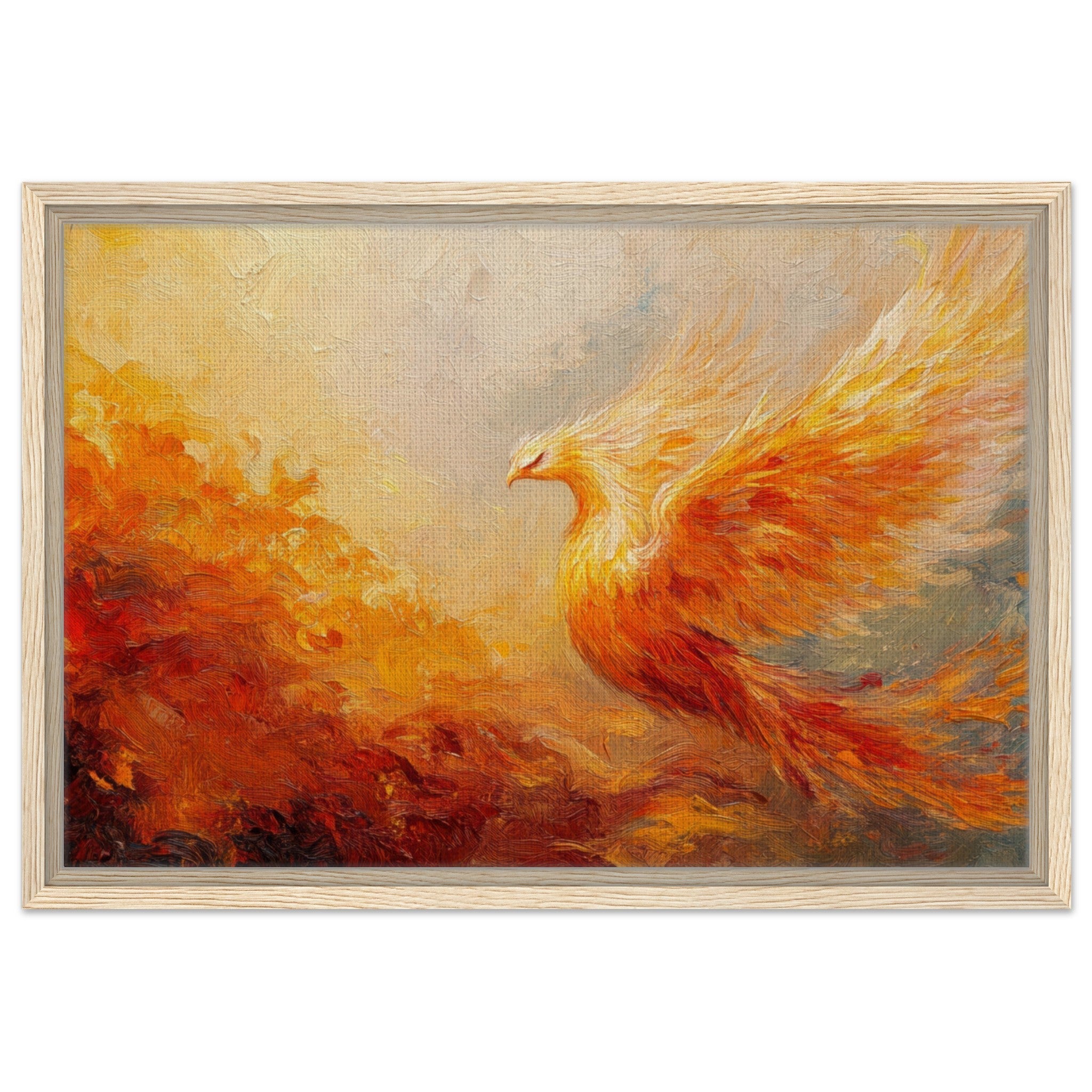 Framed Canvas Landscape - Impressionist Phoenix Rebirth Impressionism Did 2 - Shop Ai Art WebShop - Digital Art online Store