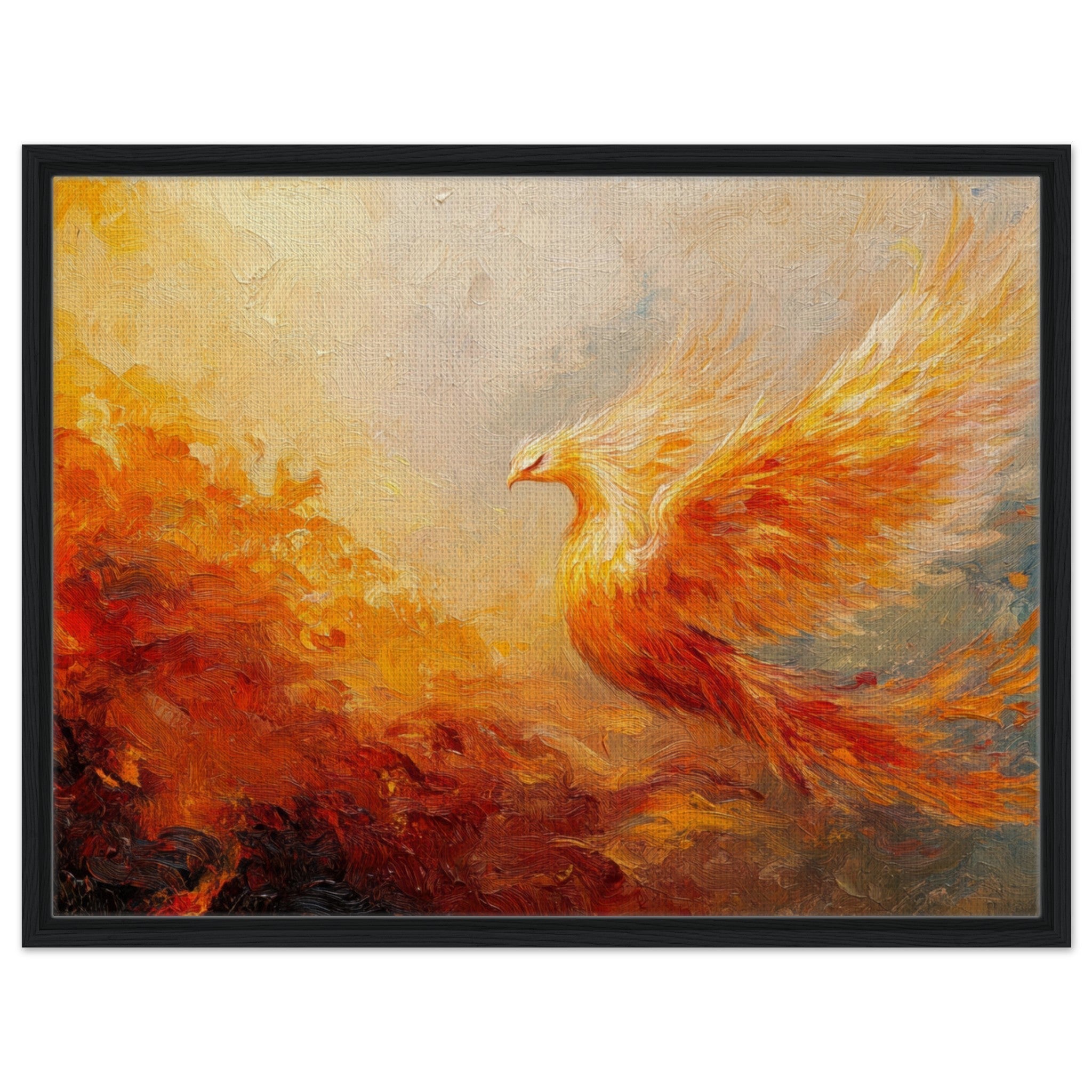 Framed Canvas Landscape - Impressionist Phoenix Rebirth Impressionism Did 2 - Shop Ai Art WebShop - Digital Art online Store