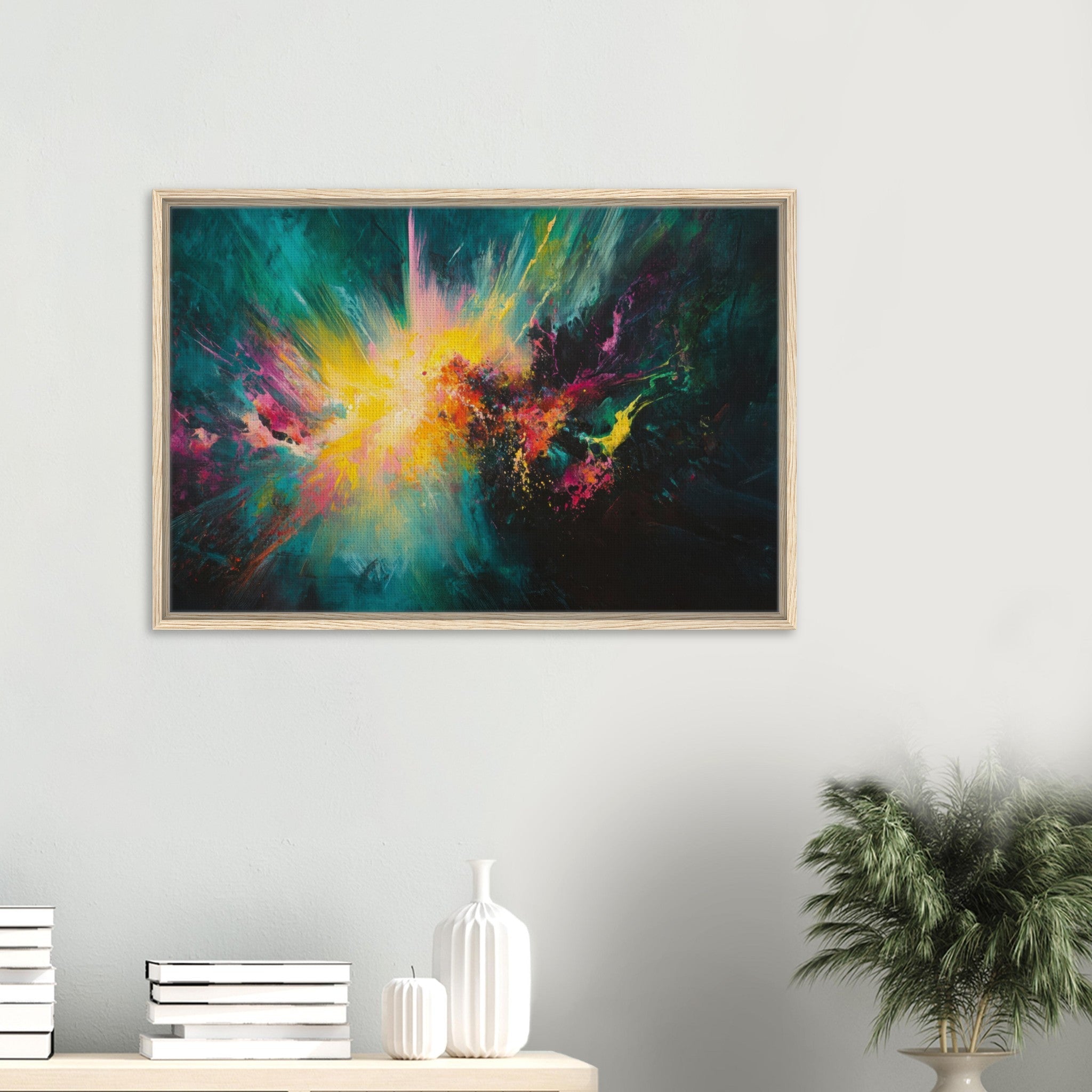 Framed Canvas Landscape - Spectral Dissonance Razor - sharp angular forms - Shop Ai Art WebShop - Digital Art online Store