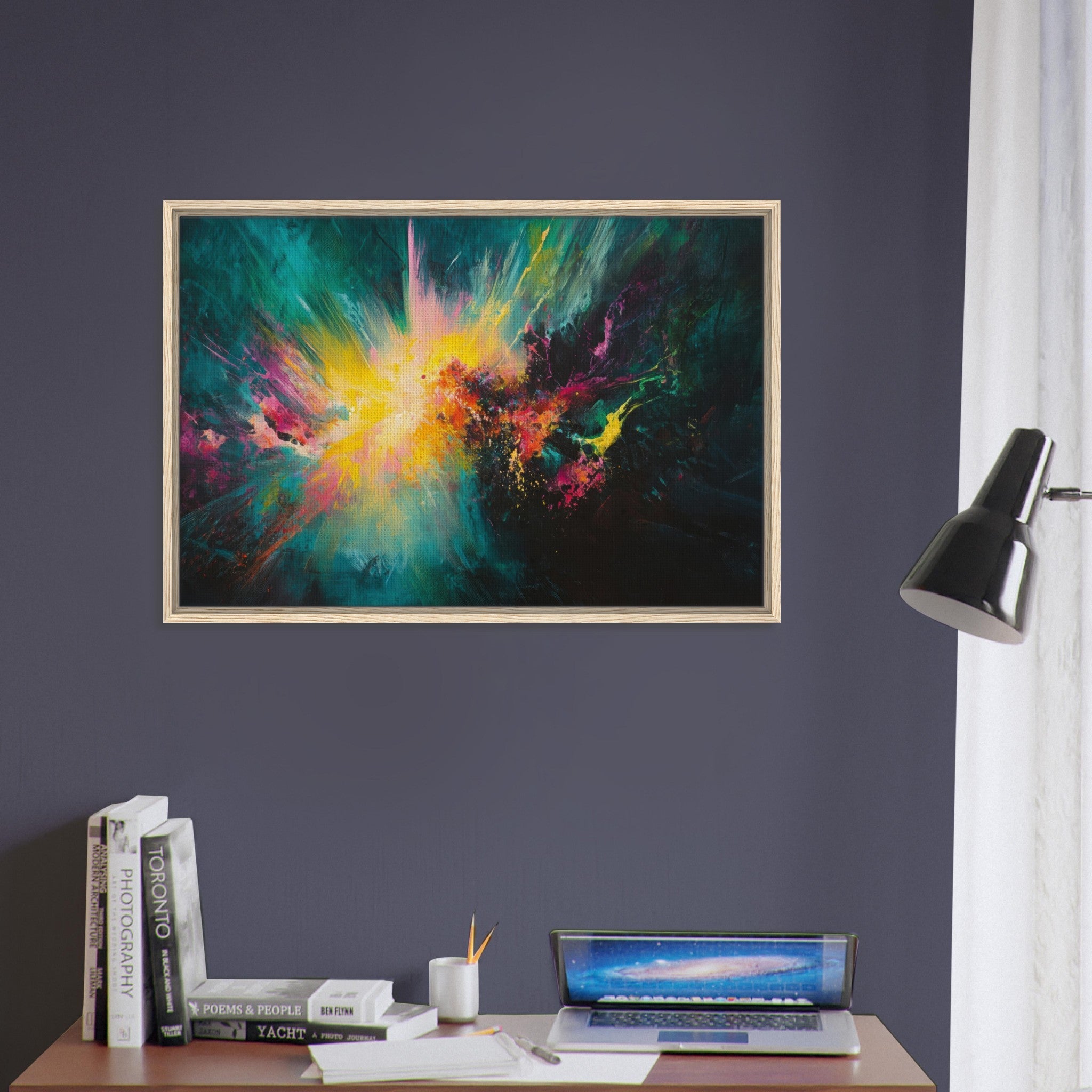 Framed Canvas Landscape - Spectral Dissonance Razor - sharp angular forms - Shop Ai Art WebShop - Digital Art online Store