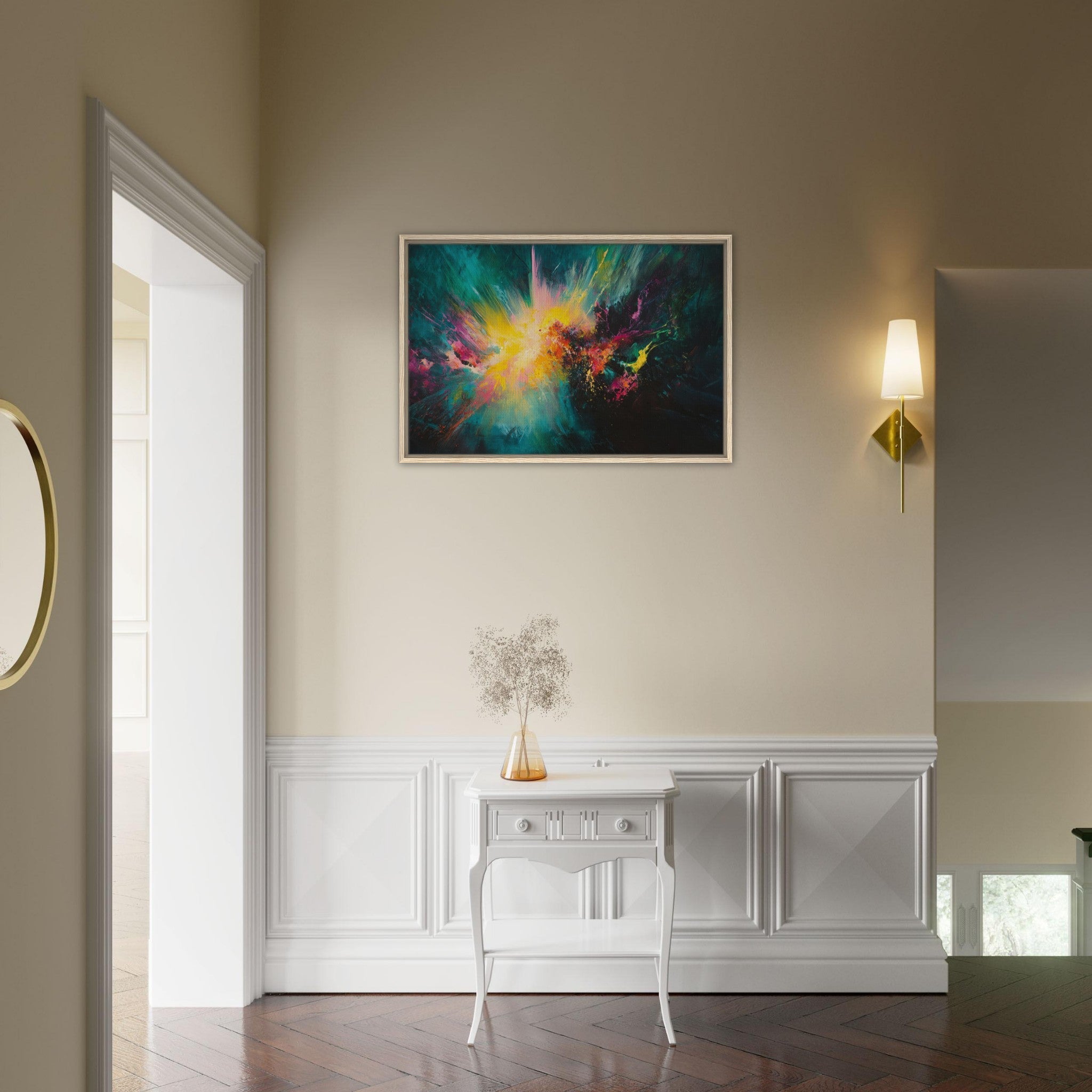 Framed Canvas Landscape - Spectral Dissonance Razor - sharp angular forms - Shop Ai Art WebShop - Digital Art online Store