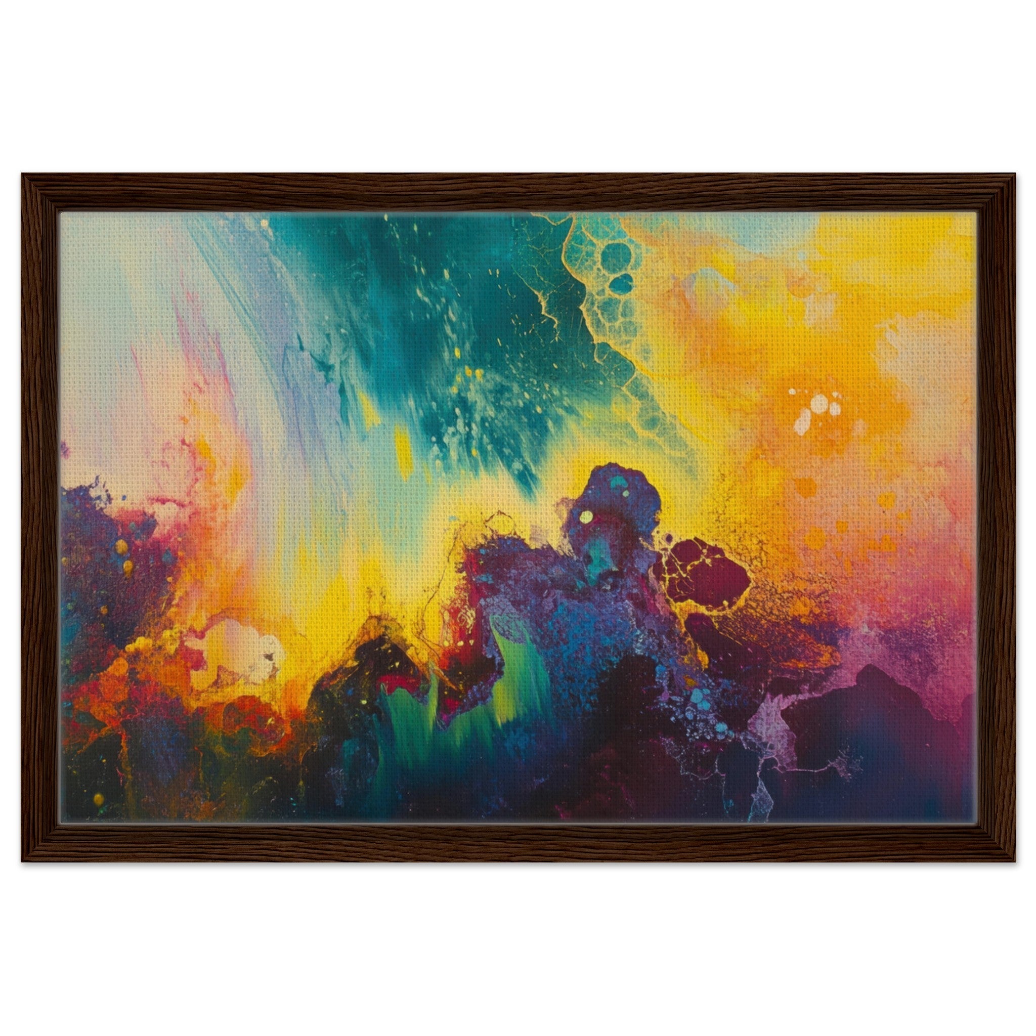 Framed Canvas Landscape - Spectral Dissonance Razor - sharp angular forms 3 - Shop Ai Art WebShop - Digital Art online Store