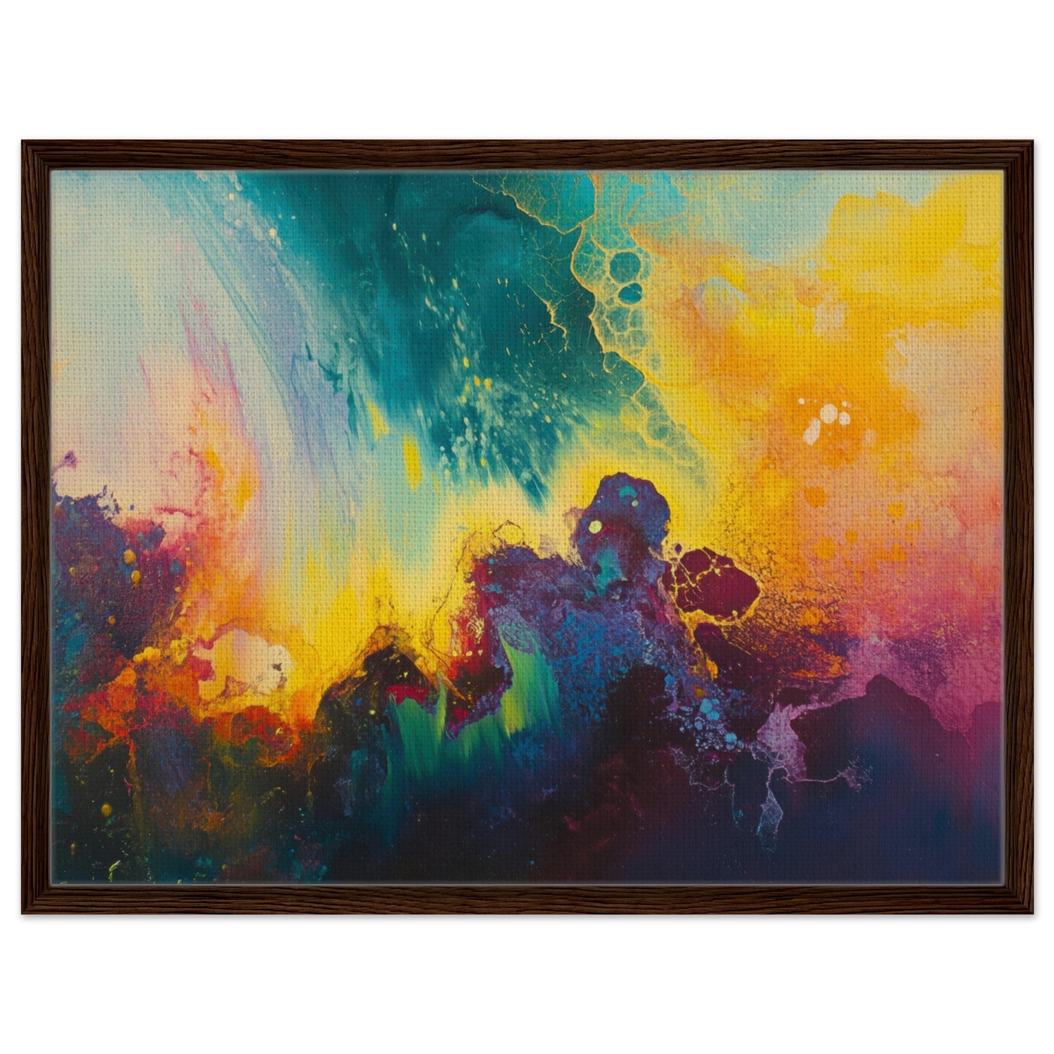Framed Canvas Landscape - Spectral Dissonance Razor - sharp angular forms 3 - Shop Ai Art WebShop - Digital Art online Store
