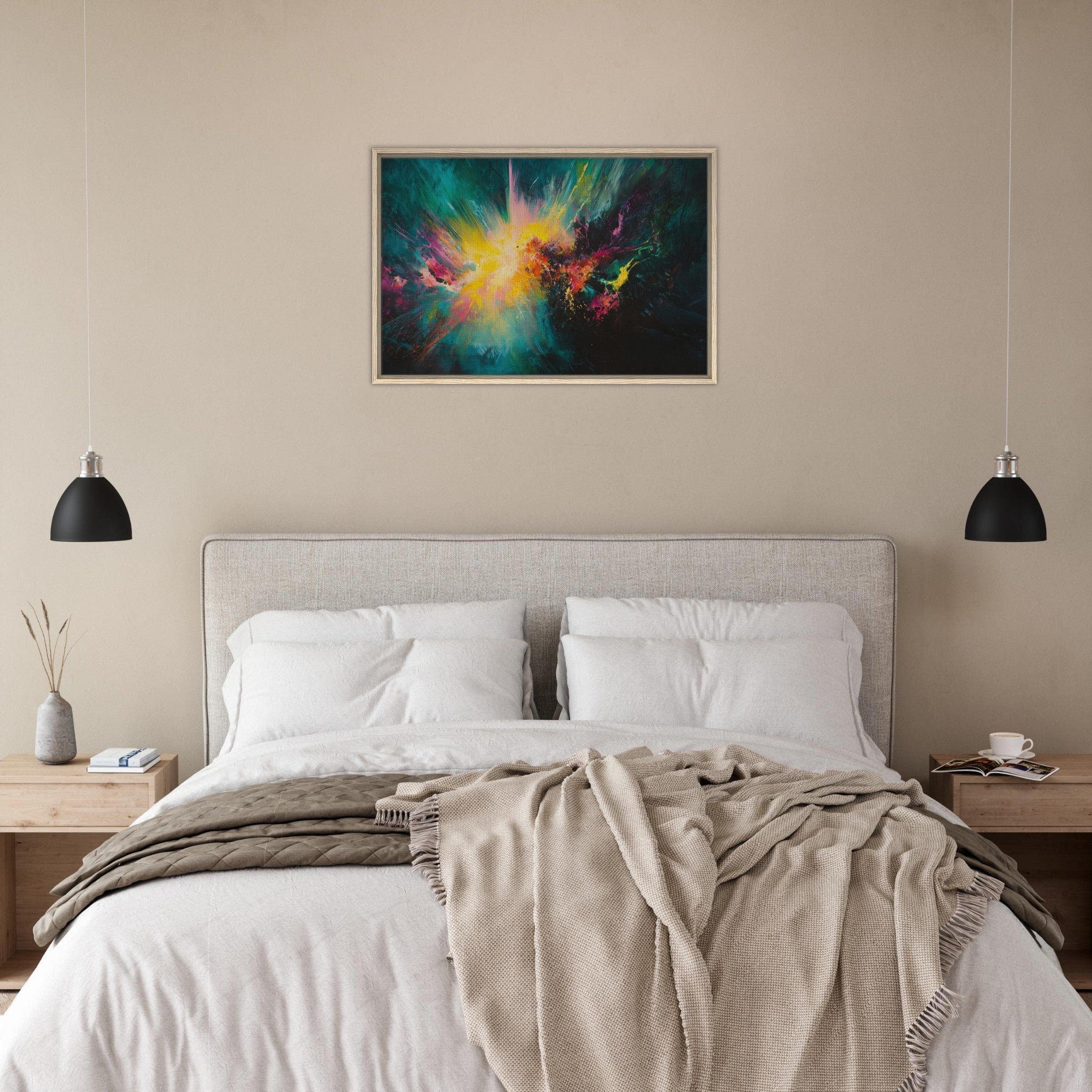Framed Canvas Landscape - Spectral Dissonance Razor - sharp angular forms - Shop Ai Art WebShop - Digital Art online Store
