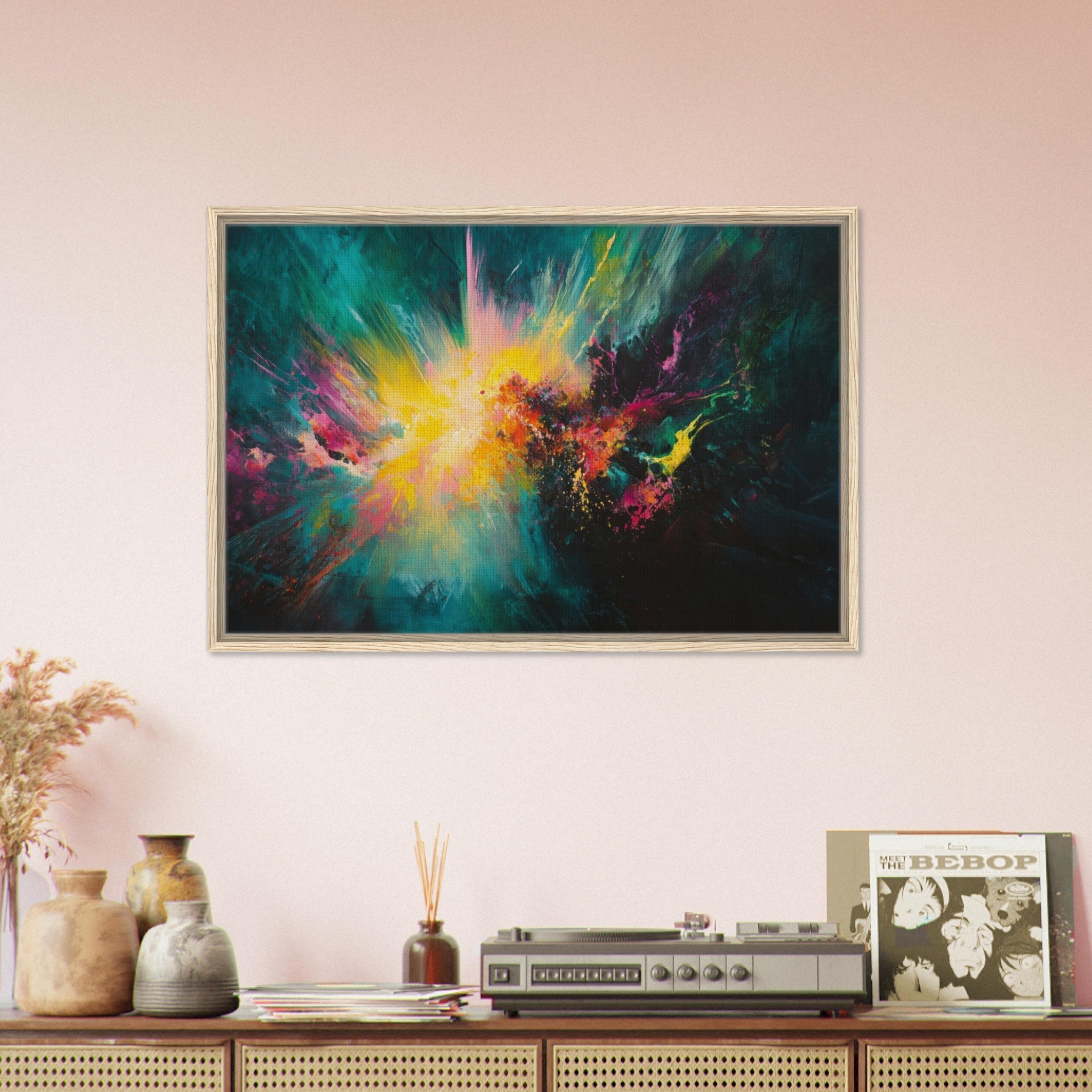 Framed Canvas Landscape - Spectral Dissonance Razor - sharp angular forms - Shop Ai Art WebShop - Digital Art online Store