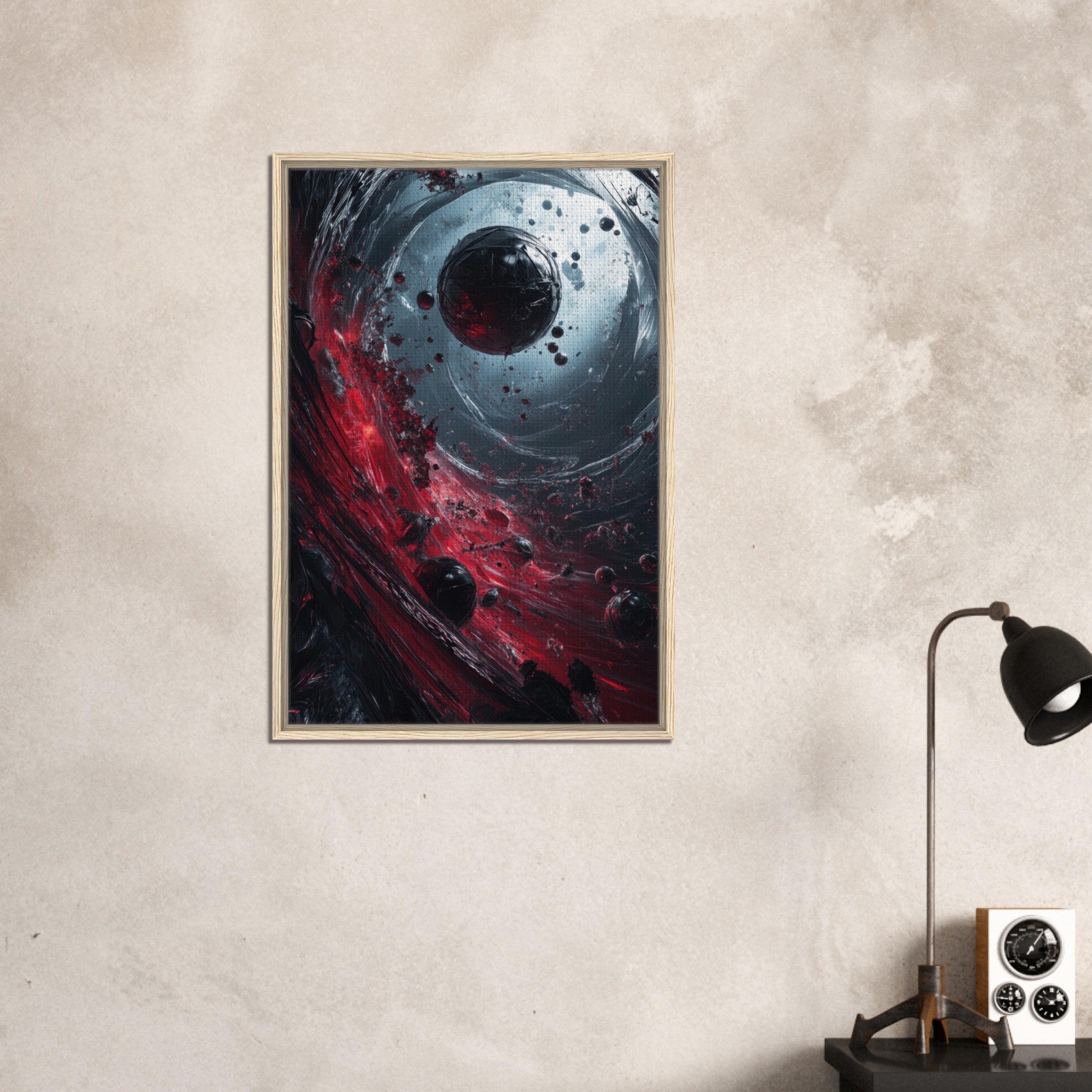 Framed Canvas Portrait - Gravitys Collapse A violent implosion of fragment 6 - Shop Ai Art WebShop - Digital Art online Store