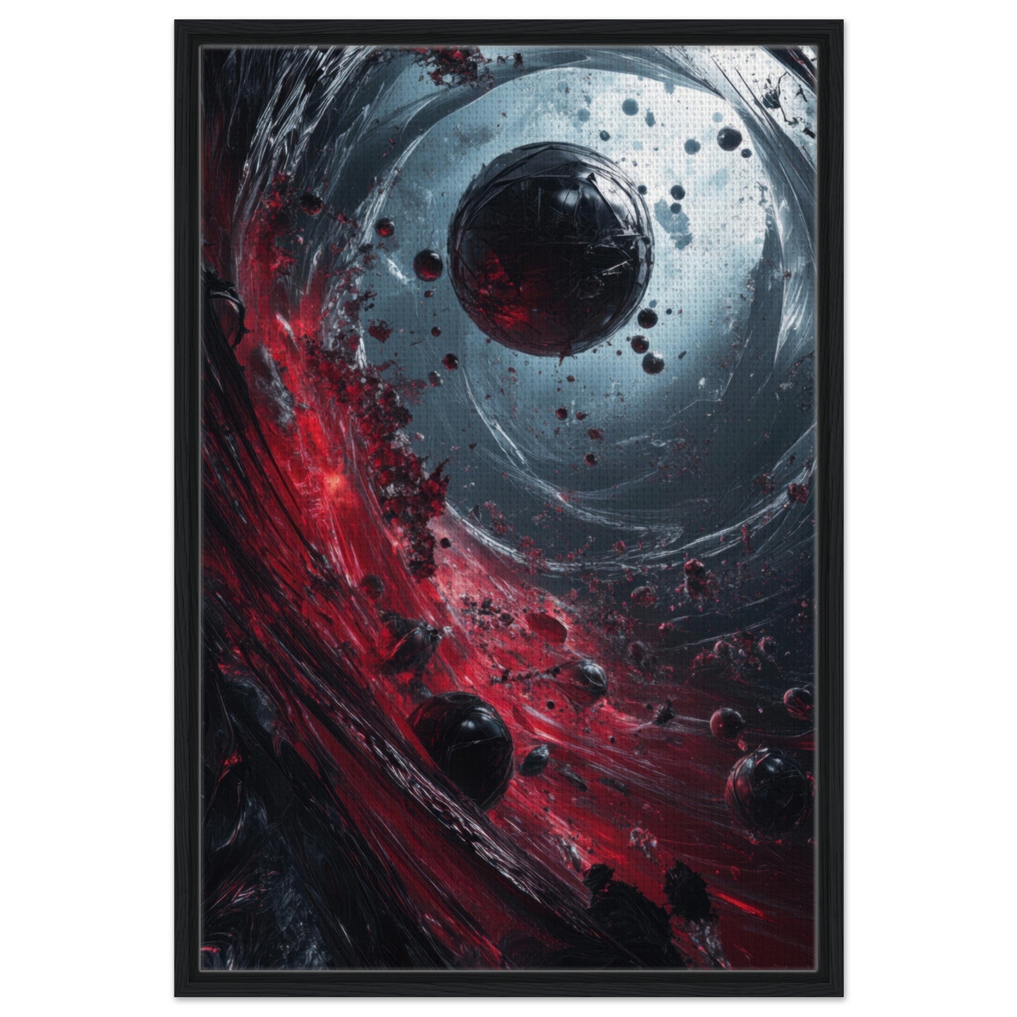 Framed Canvas Portrait - Gravitys Collapse A violent implosion of fragment 6 - Shop Ai Art WebShop - Digital Art online Store