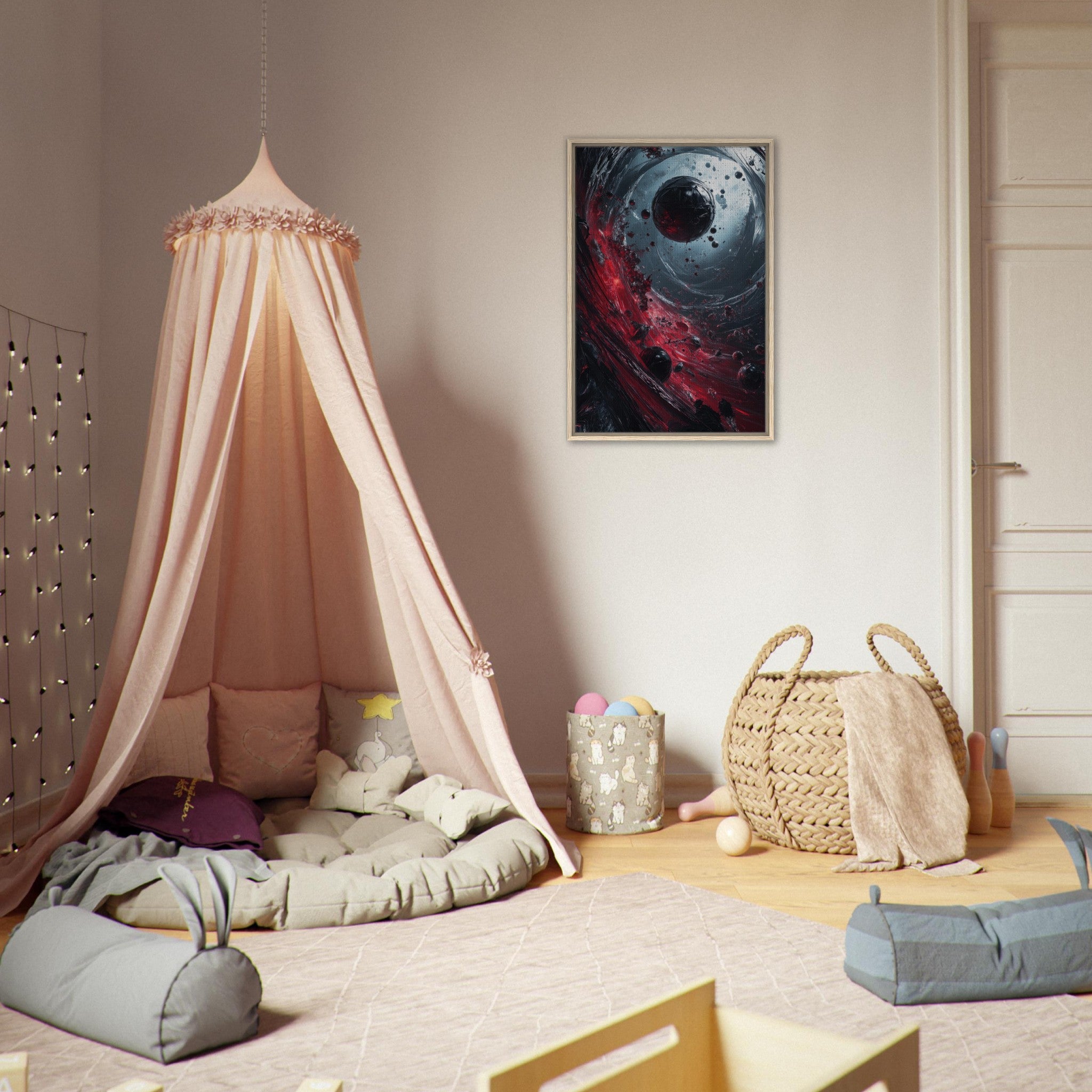 Framed Canvas Portrait - Gravitys Collapse A violent implosion of fragment 6 - Shop Ai Art WebShop - Digital Art online Store
