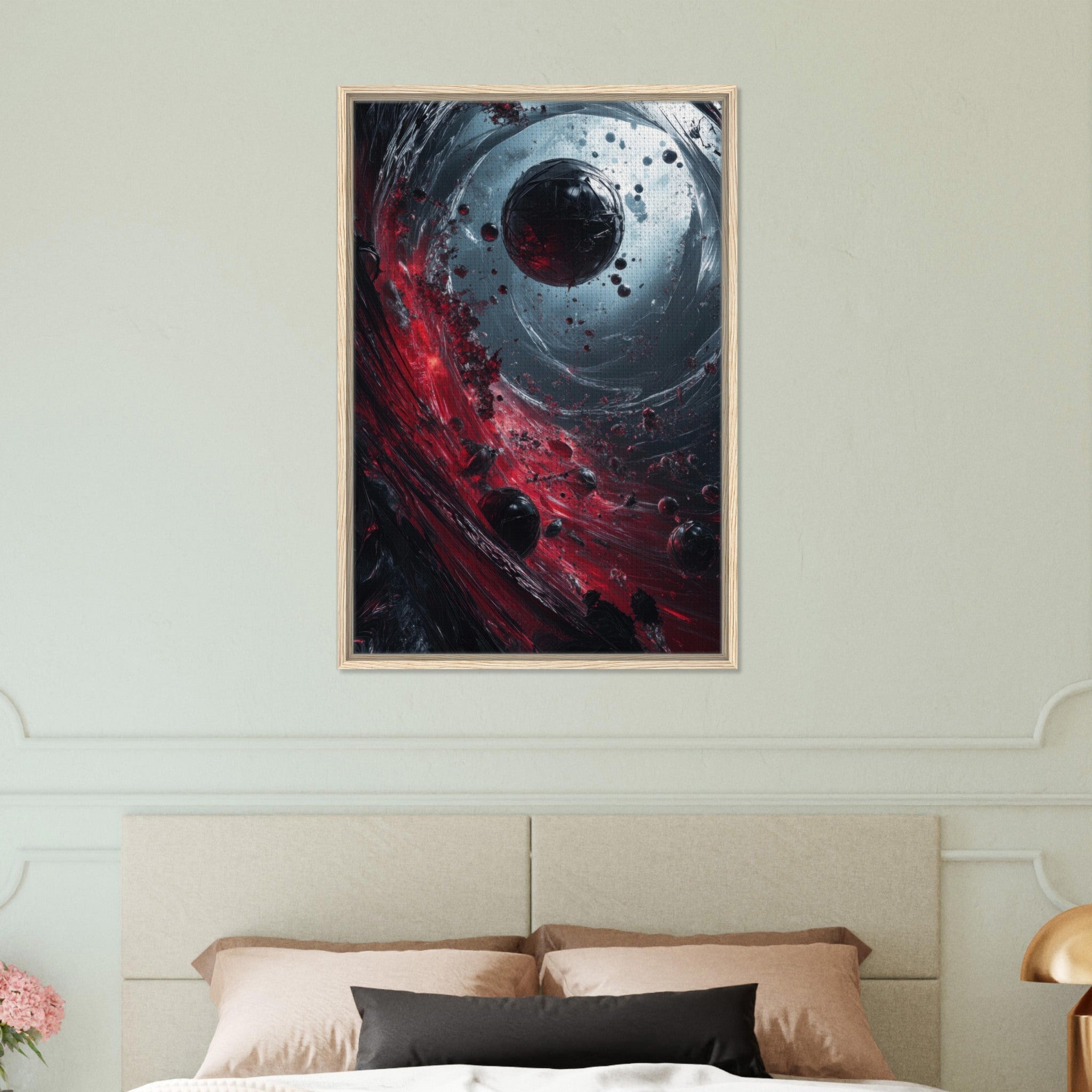 Framed Canvas Portrait - Gravitys Collapse A violent implosion of fragment 6 - Shop Ai Art WebShop - Digital Art online Store